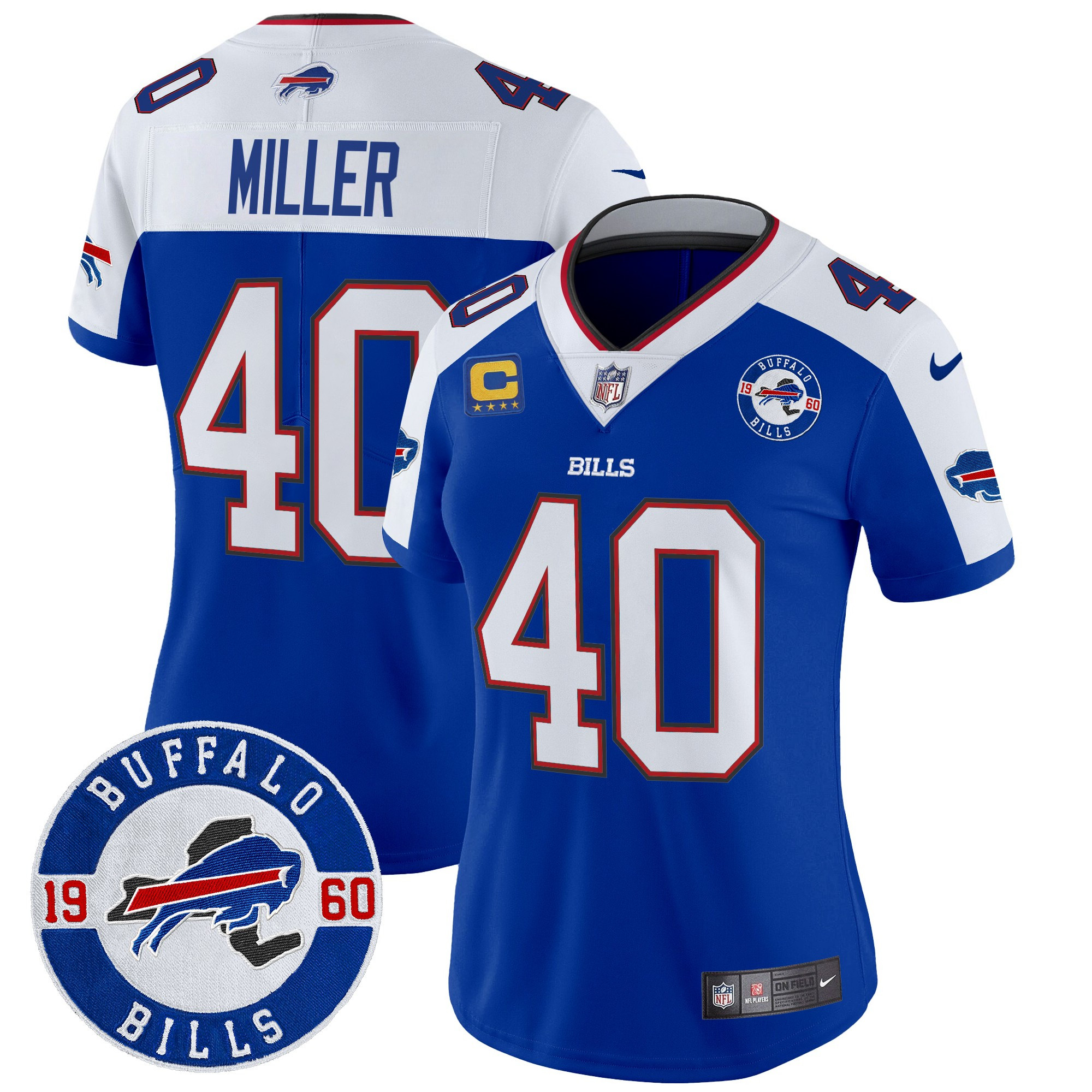 Women's Von Miller Buffalo Bills 2024 Vapor Limited Royal Alternate Jersey - All Stitched
