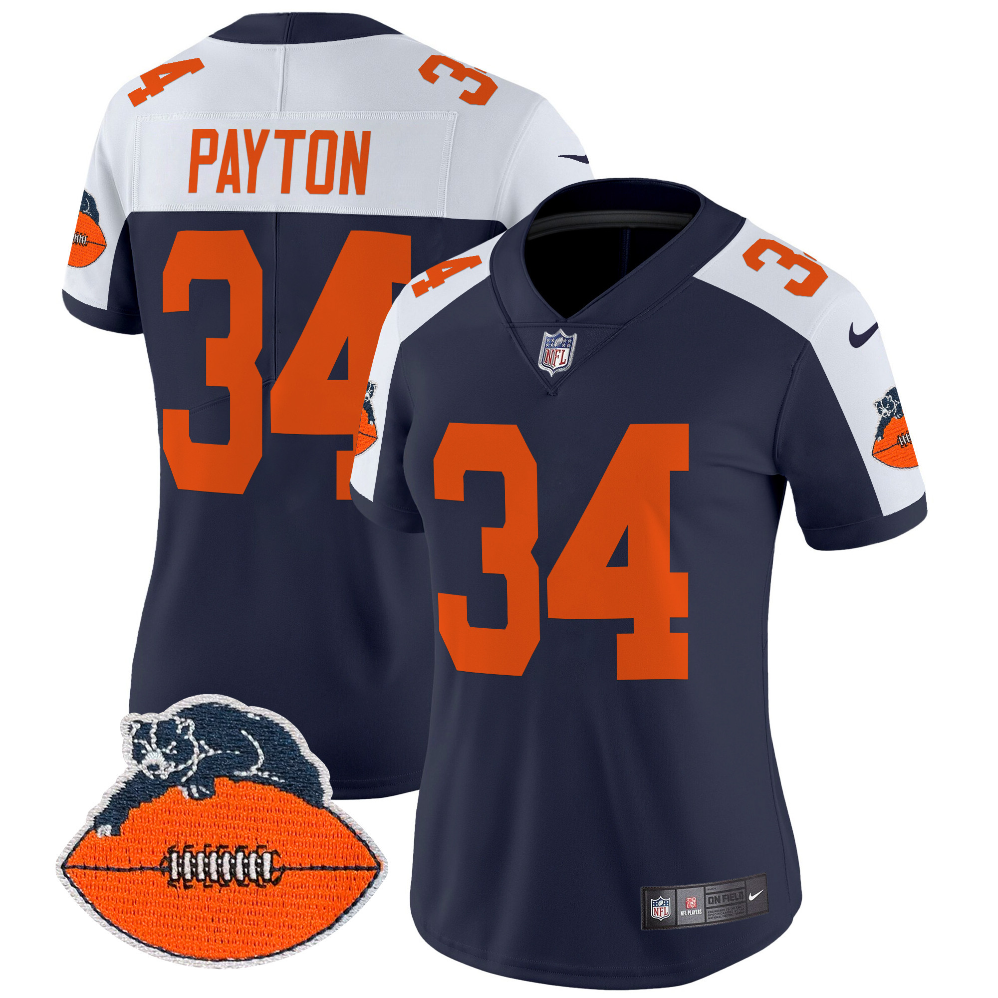 Women's Walter Payton Chicago Bears Throwback Vapor Limited Navy Alternate Jersey - All Stitched