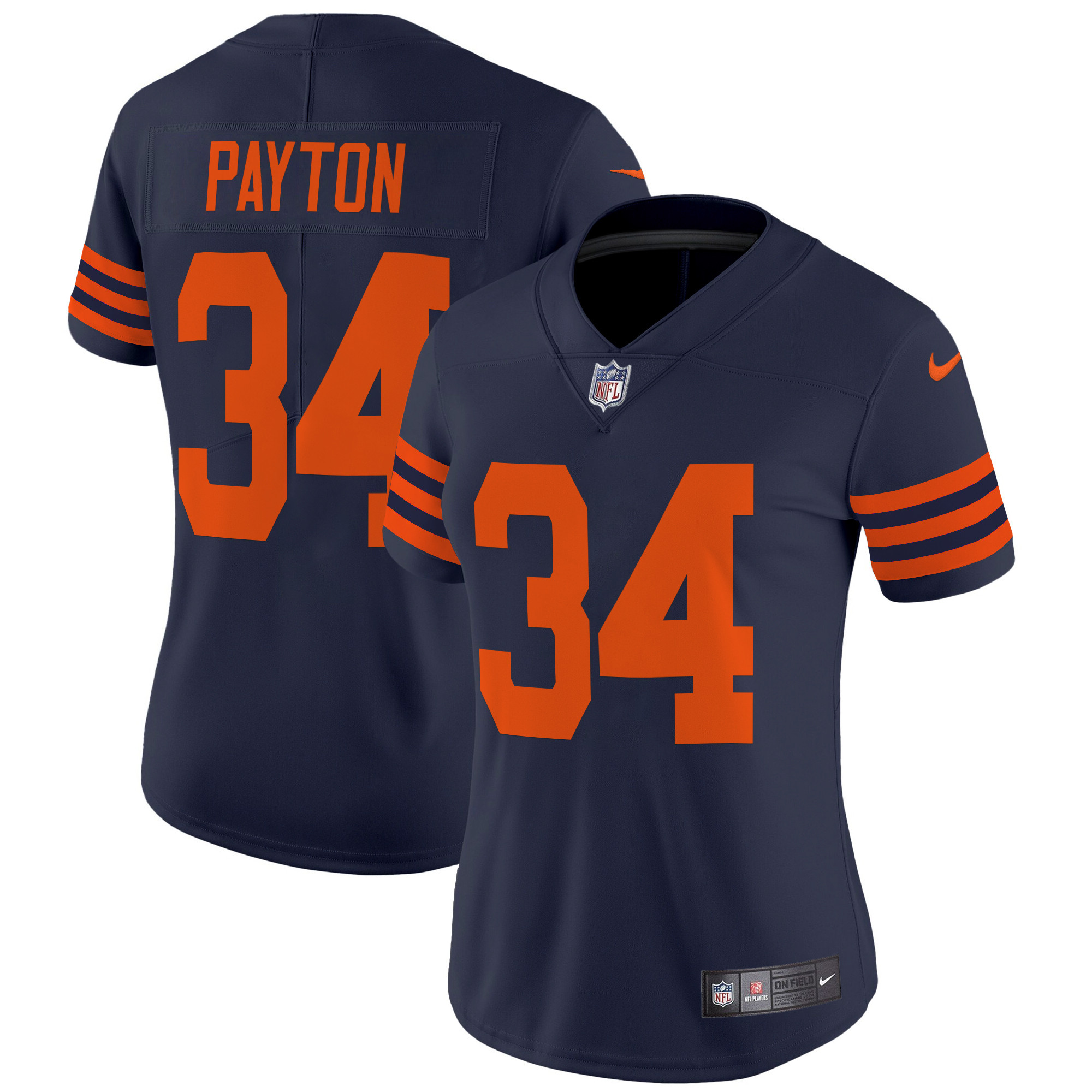 Women's Walter Payton Chicago Bears Throwback Vapor Limited Navy Jersey - All Stitched