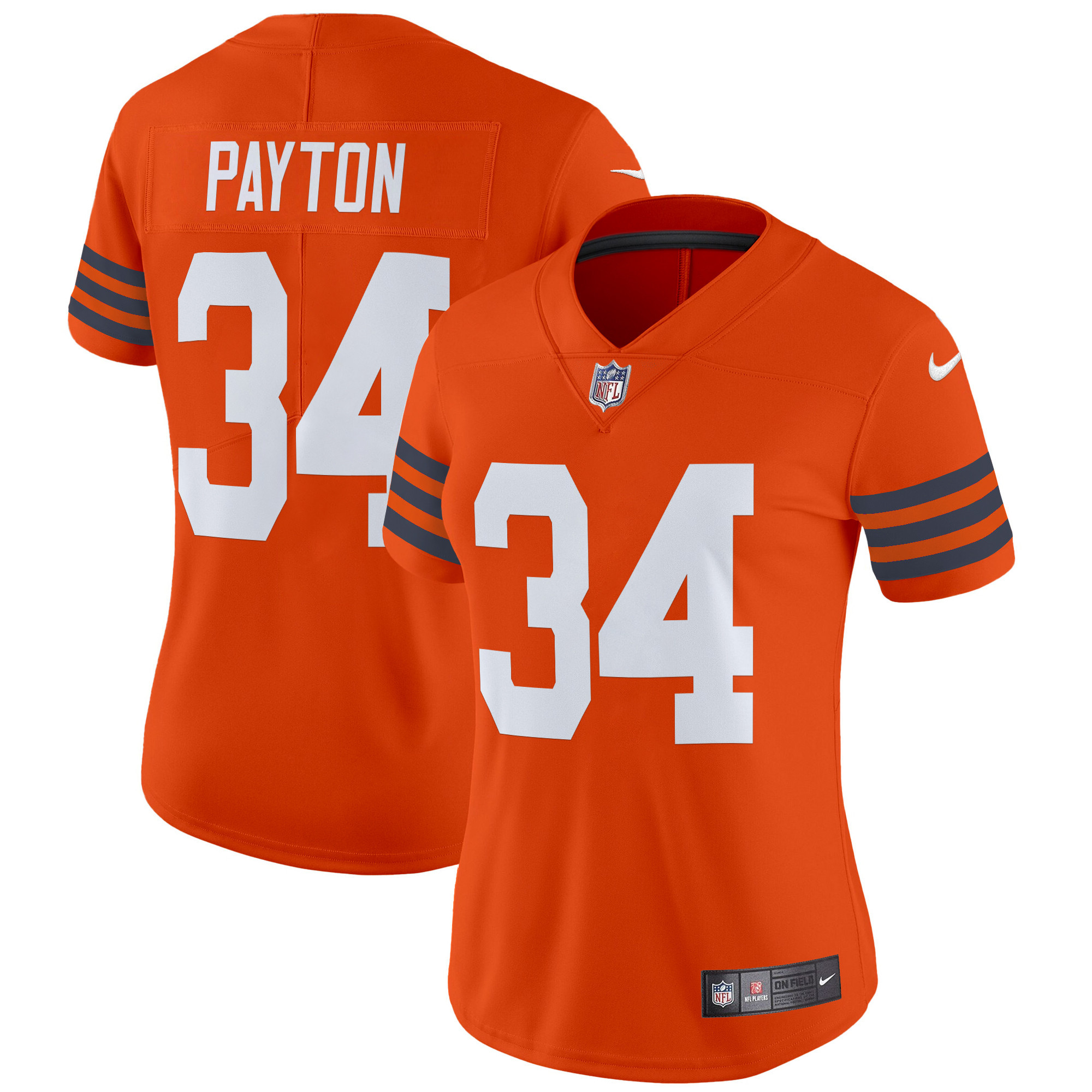 Women's Walter Payton Chicago Bears Throwback Vapor Limited Orange Jersey - All Stitched