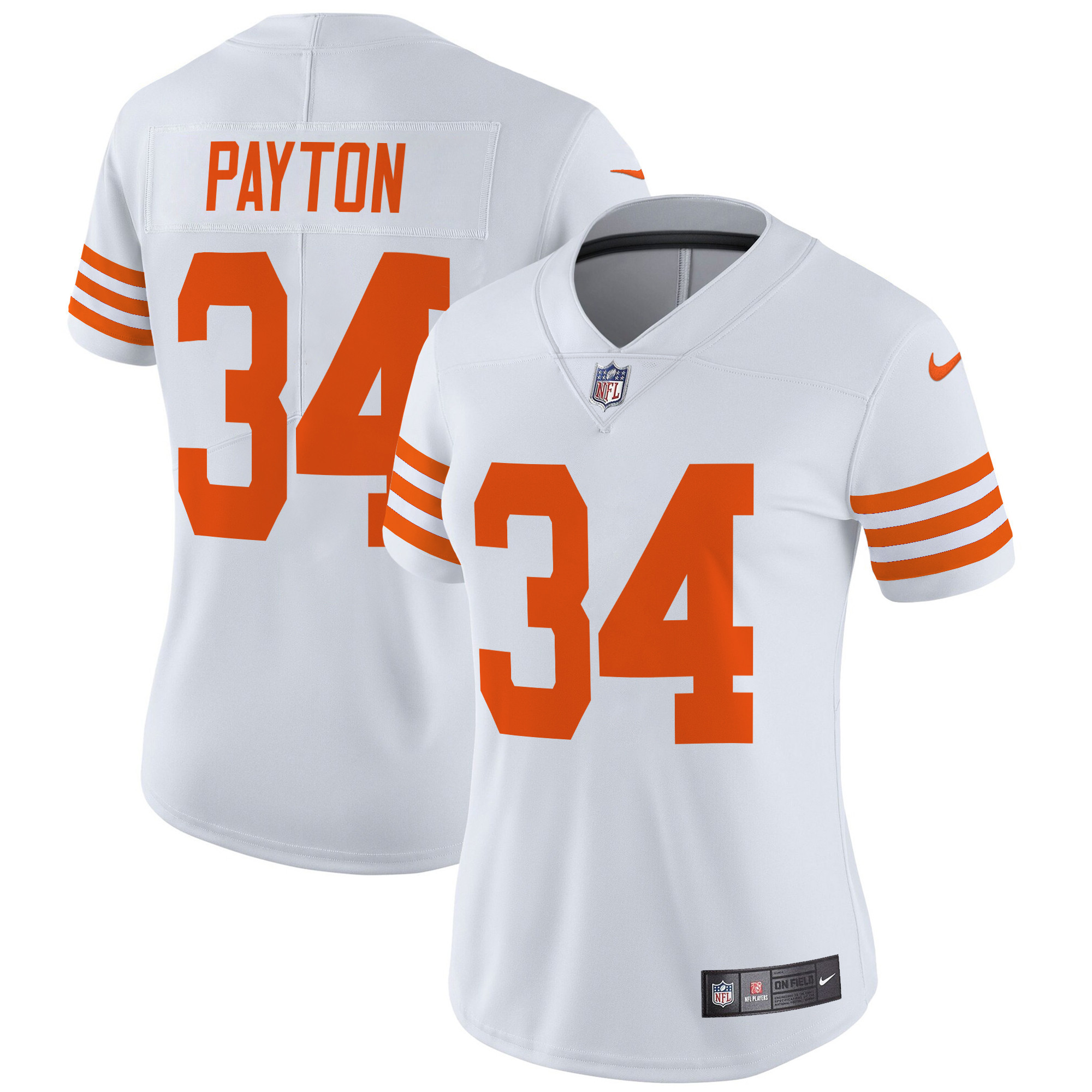 Women's Walter Payton Chicago Bears Throwback Vapor Limited White Jersey - All Stitched