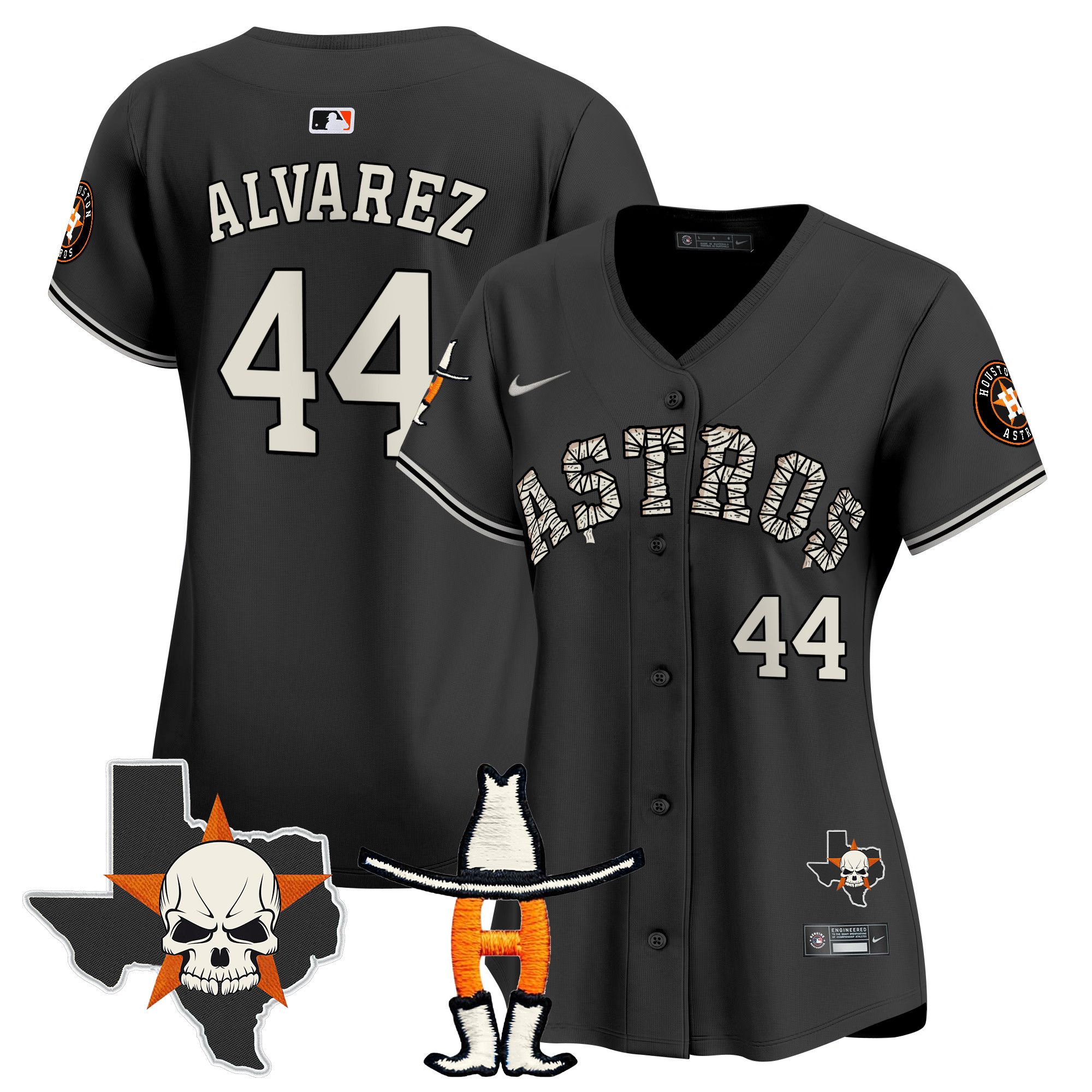 Women's Yordan ¡lvarez Houston Astros Halloween Vapor Premier Limited Black Jersey - All Stitched