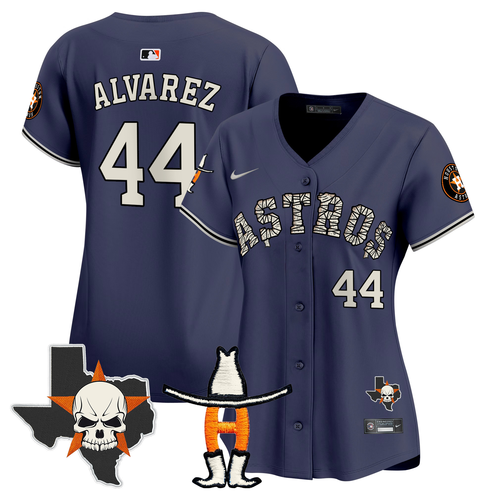 Women's Yordan ¡lvarez Houston Astros Halloween Vapor Premier Limited Navy Jersey - All Stitched