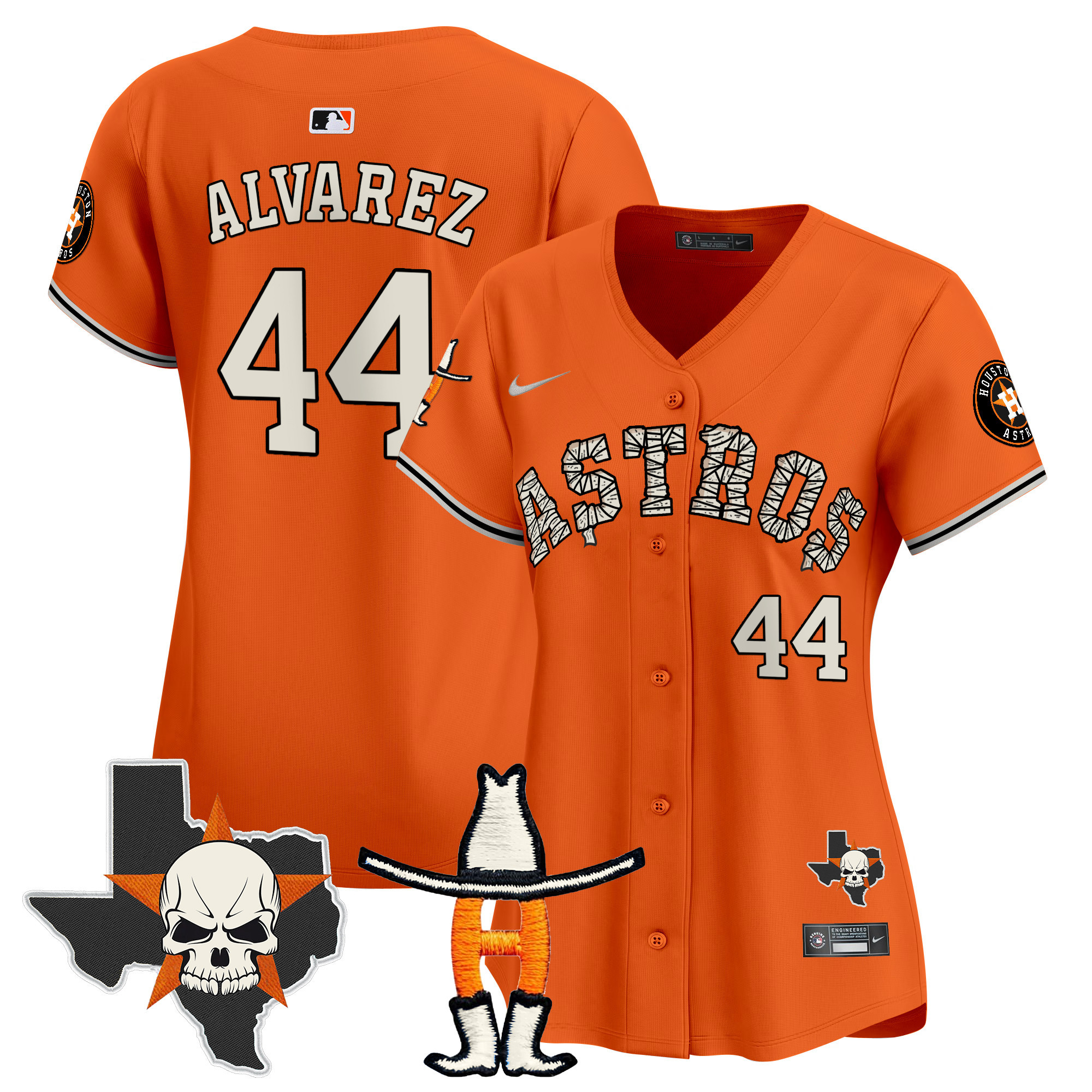 Women's Yordan ¡lvarez Houston Astros Halloween Vapor Premier Limited Orange Jersey - All Stitched