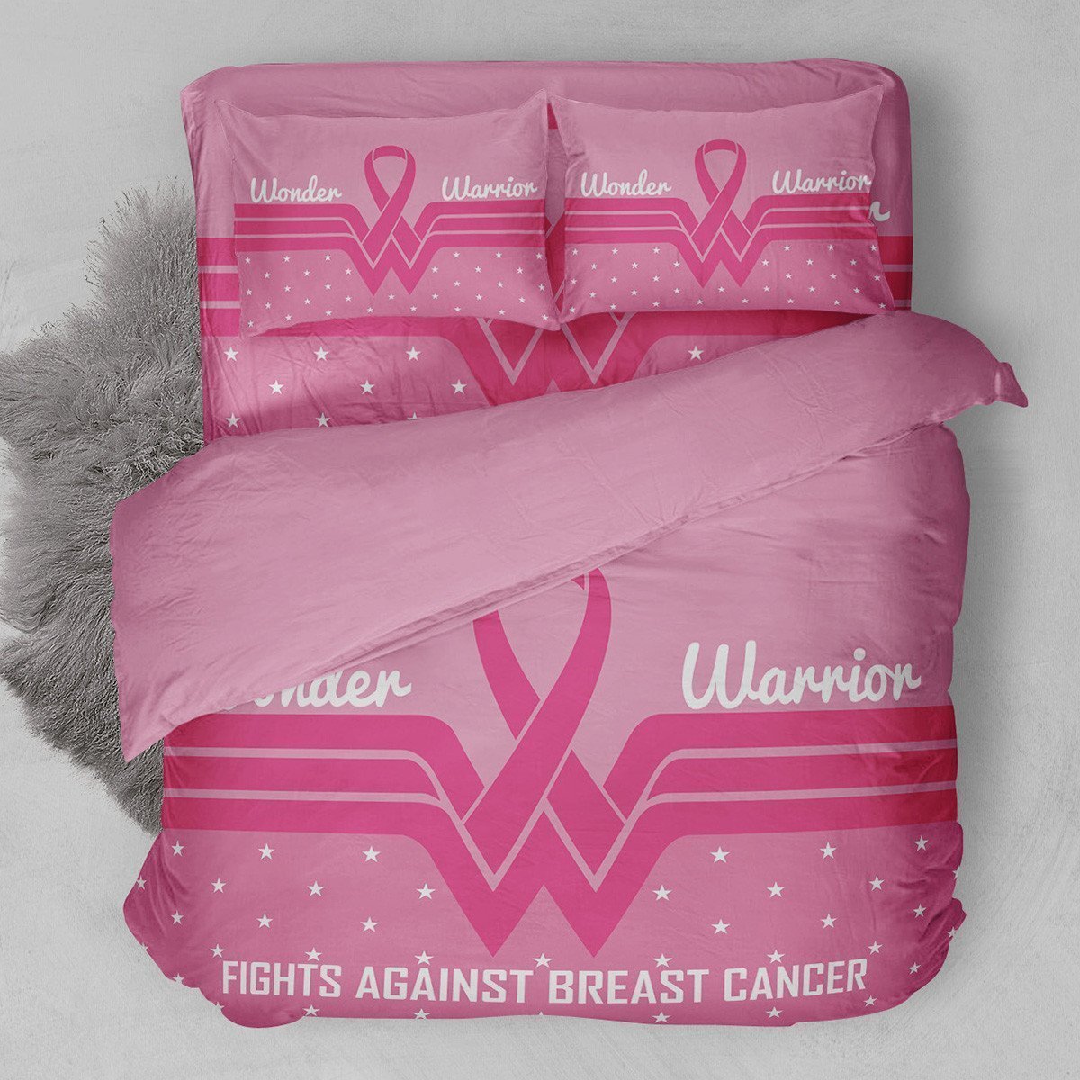 Wonder Warrior-Breast Cancer Duvet Cover Bedding Set