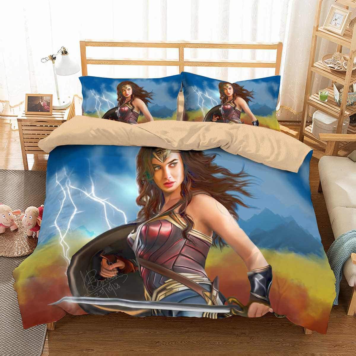 Wonder Woman 3D Customized Duvet Cover Bedding Set