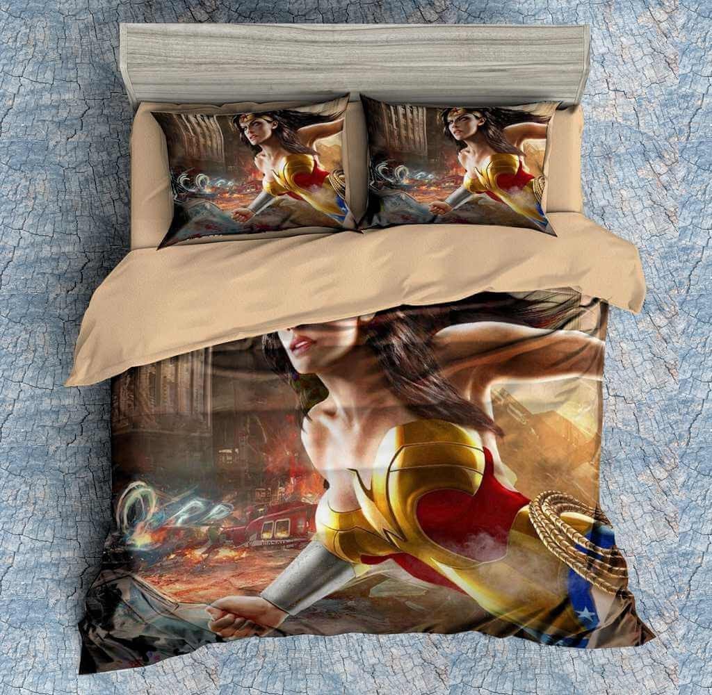 Wonder Woman 3D Customized Duvet Cover Bedding Set