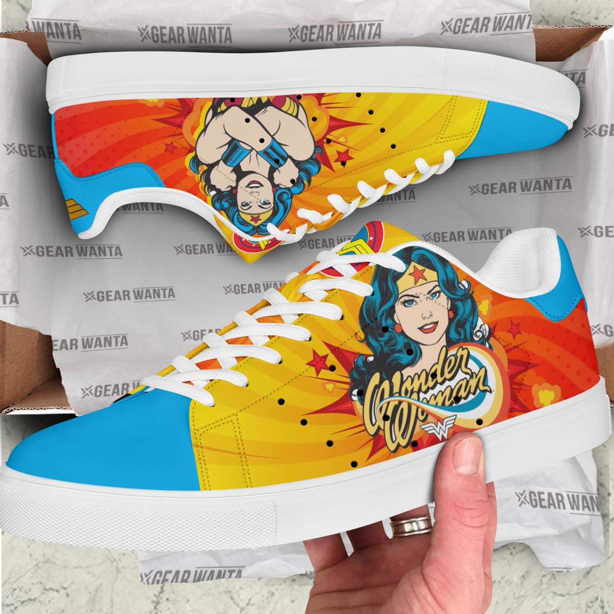 Wonder Woman Skate Shoes Custom Superheroes Sneakers