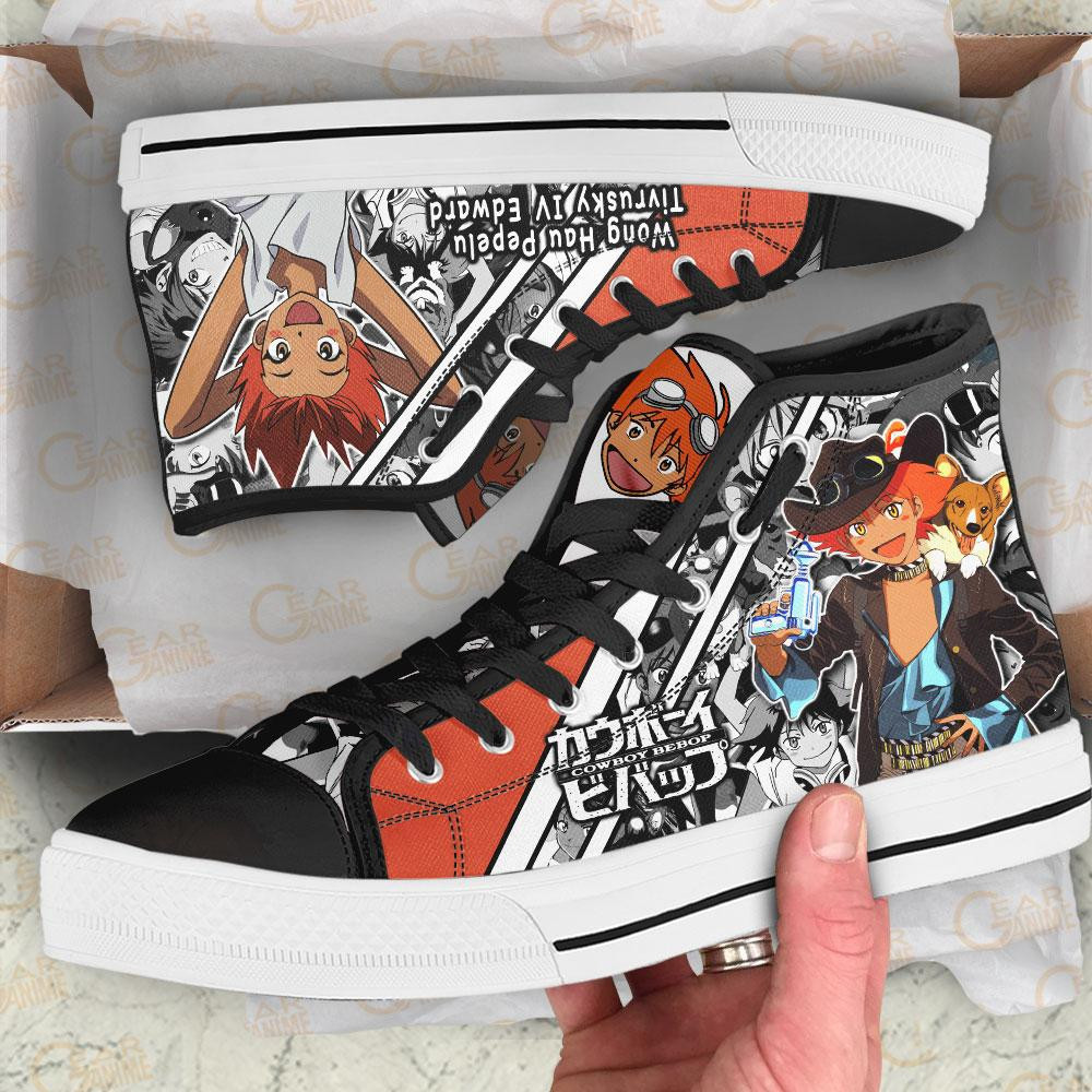 Wong Hau Pepelu Tivrusky IV Edward High Top Shoes Custom Manga Anime Cowboy Bebop Sneakers