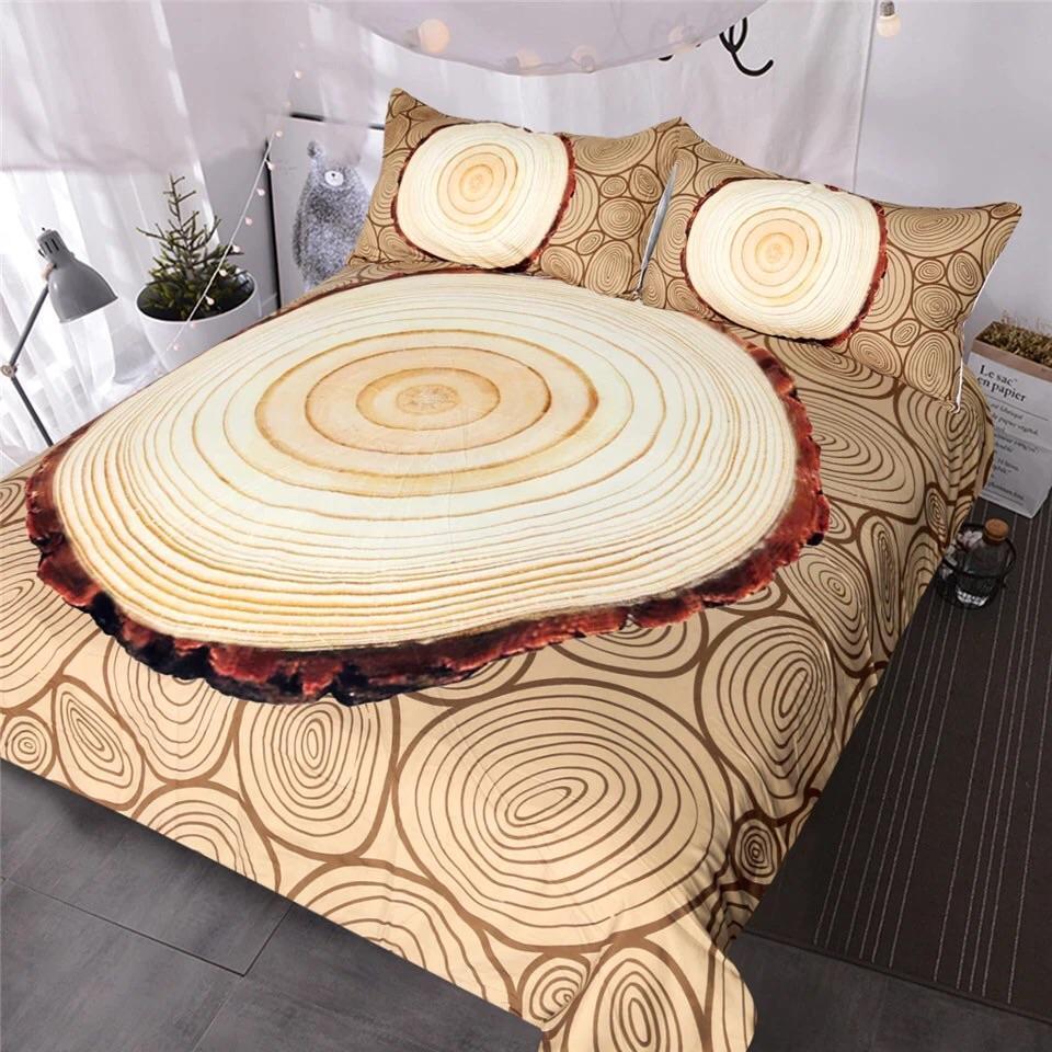 Wood Tree Rings 3D Customized Duvet Cover Bedding Set