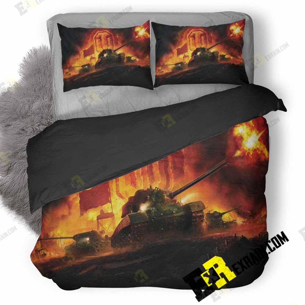 World Of Tanks Games Q2 3D Customized Duvet Cover Bedding Set