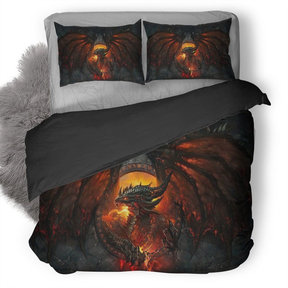World Of Warcraft Dragon 3D Customized Duvet Cover Bedding Set