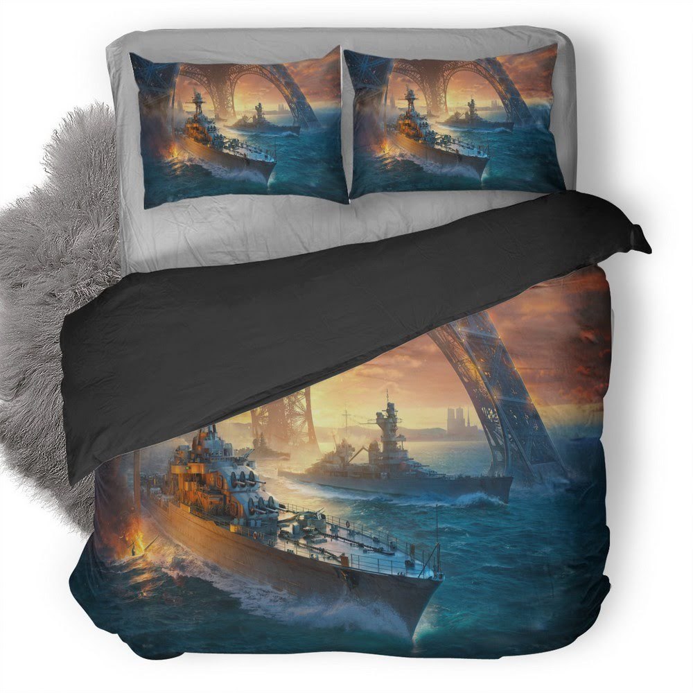 World Of Warships 10 3D Customized Duvet Cover Bedding Set