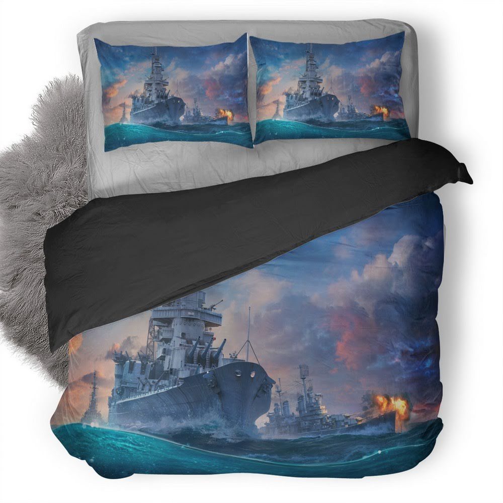 World Of Warships 3D Customized Duvet Cover Bedding Set
