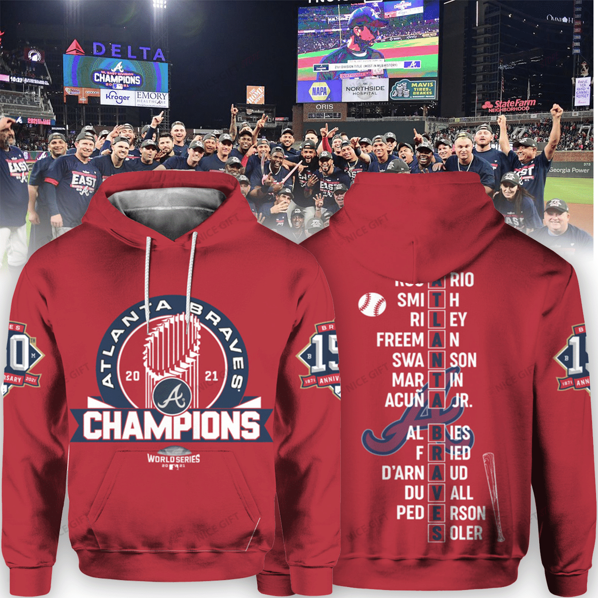 World Series Champions 2021 Red 3D Hoodie Gift For Fans