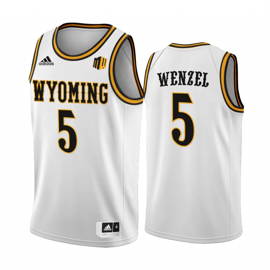 Wyoming Cowboys Brendan Wenzel Jersey 2022 College White Uniform