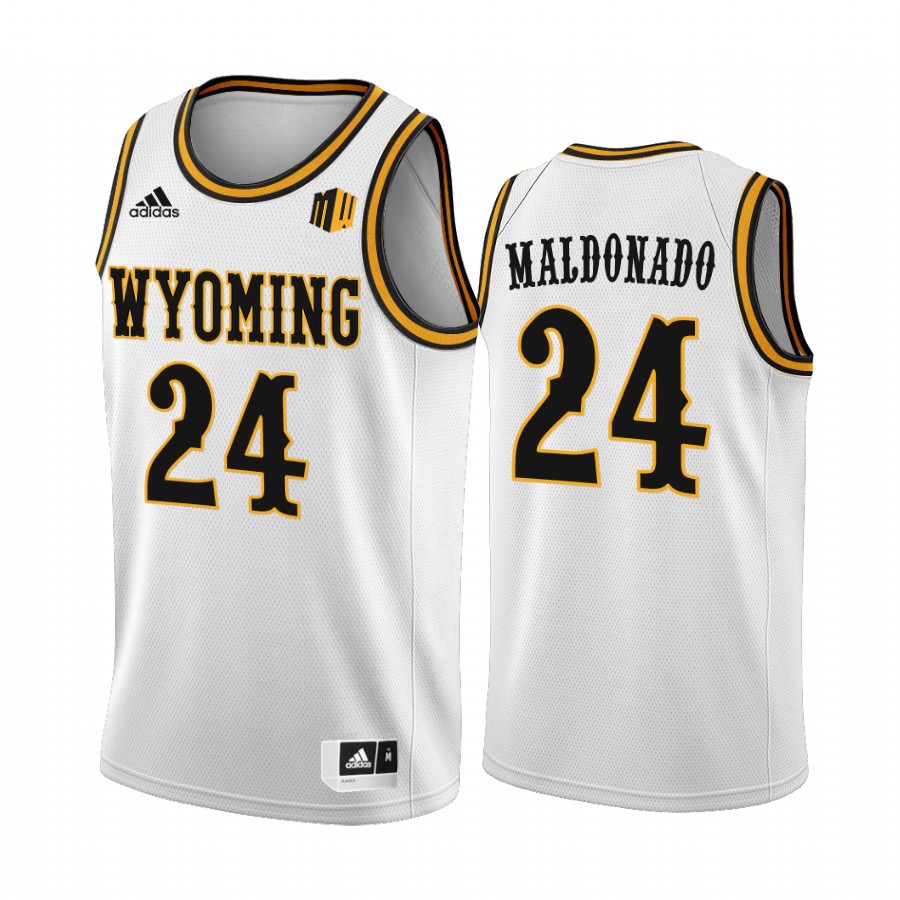 Wyoming Cowboys Hunter Maldonado Jersey 2022 College White Uniform