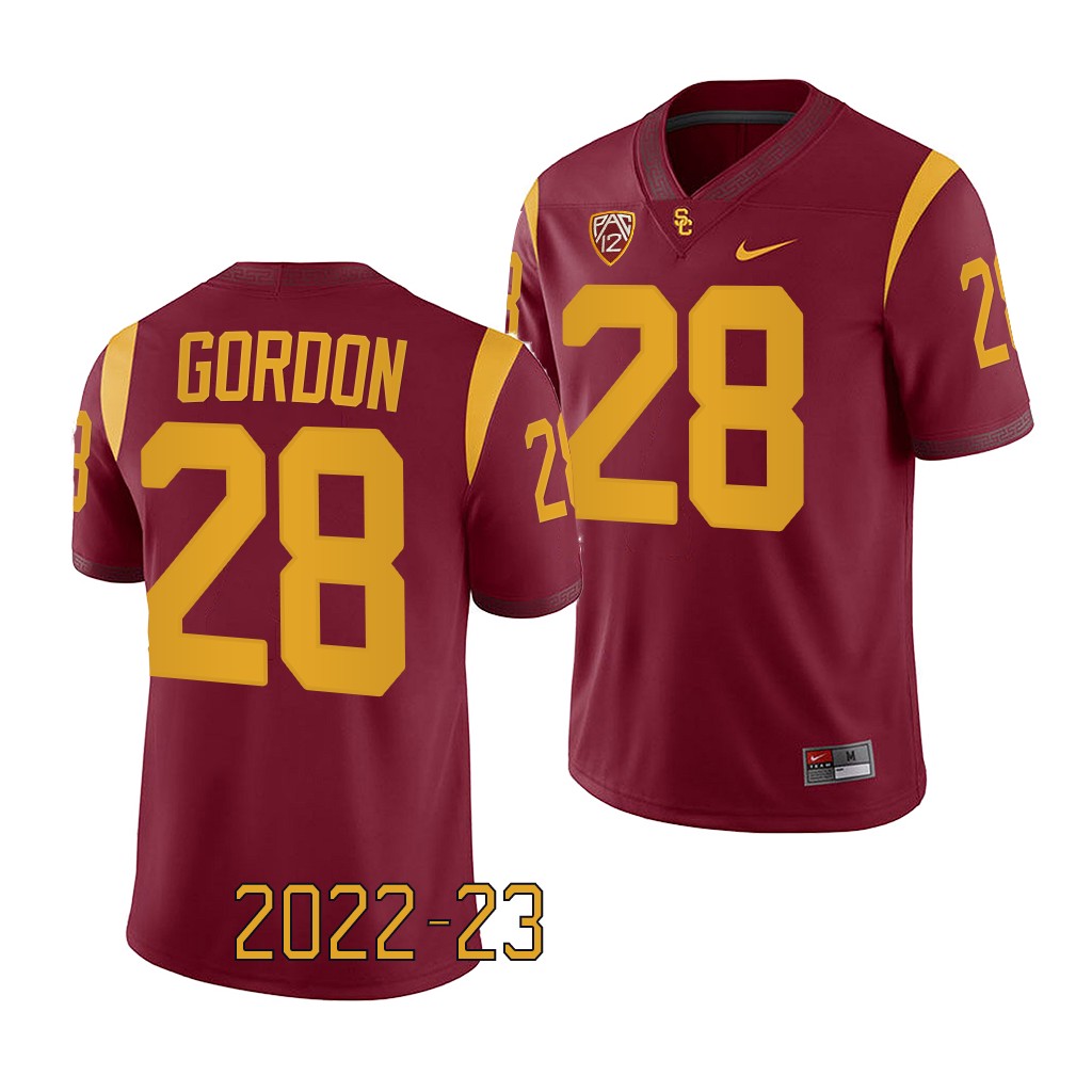 Xamarion Gordon USC Trojans 2022-23 Game College Jersey Men's Cardinal #28 Uniform