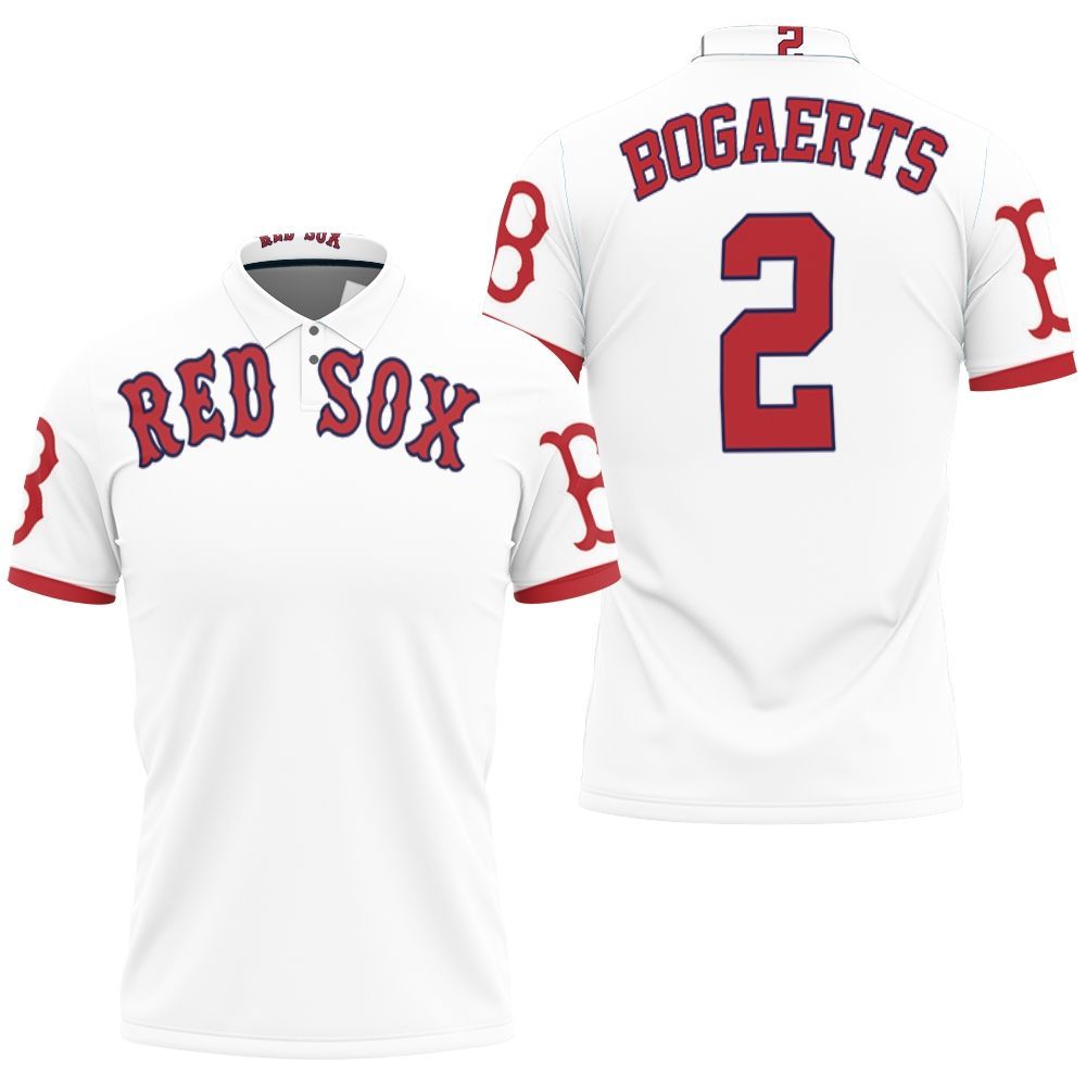 Xander Bogaerts Boston Red Sox Majestic Jersey Inspired Style Polo Shirt