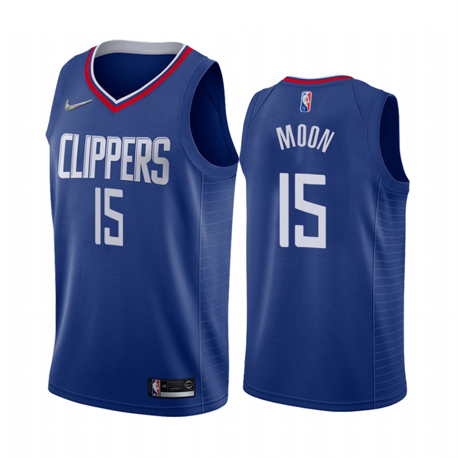 Xavier Moon 2021-22 Los Angeles Clippers Blue #15 Icon Edition Jersey 75th Diamond