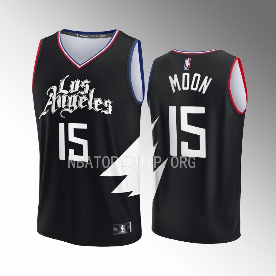 Xavier Moon Clippers #15 Black Jersey Fast Break Fast Break Player 2022-23 Statement Edition