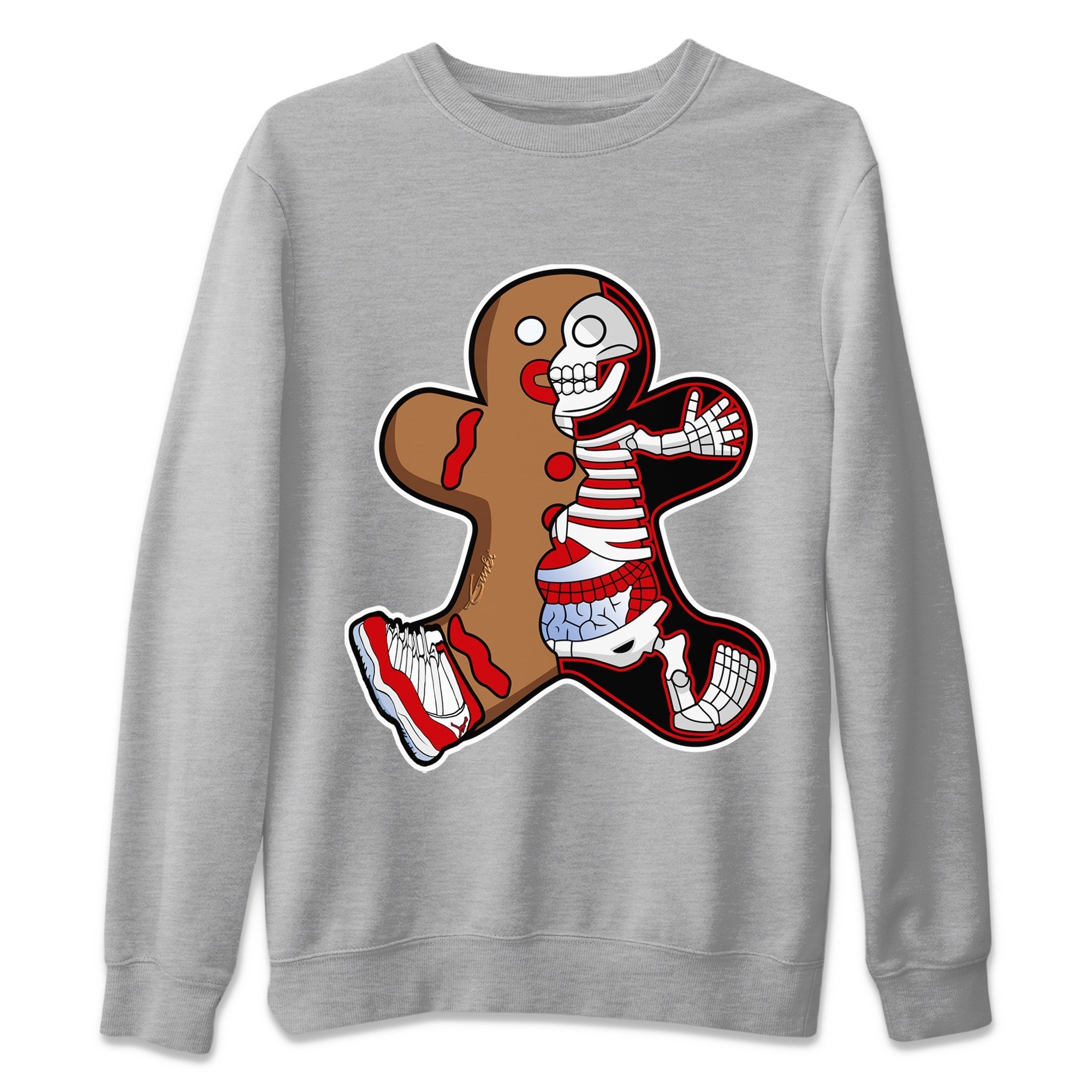Xray Gingerbread Man Unisex Sweater – Air Jordan 11 Cherry, Sneakers Matching Sweater