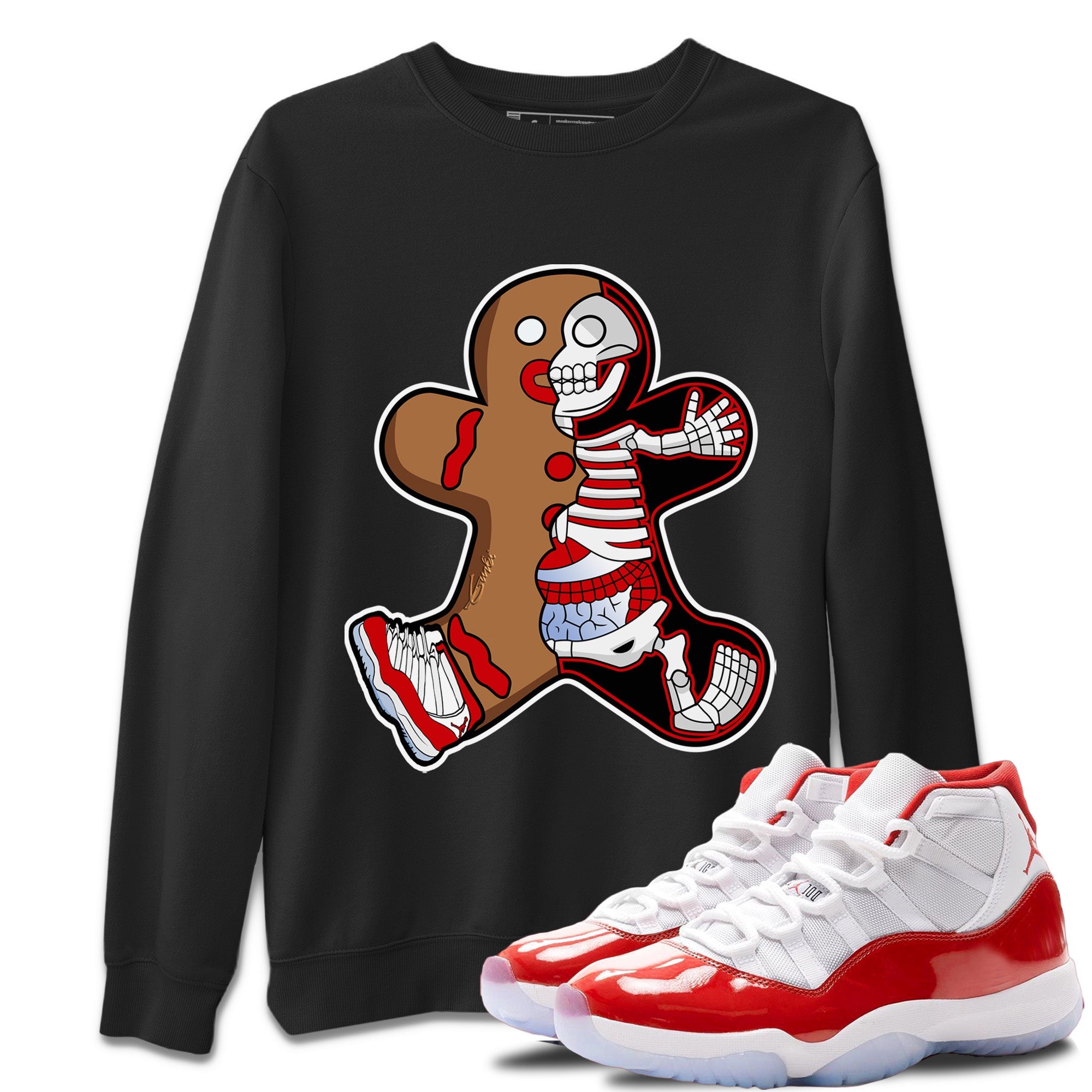 Xray Gingerbread Man Unisex Sweater – Air Jordan 11 Cherry, Sneakers Matching Sweater