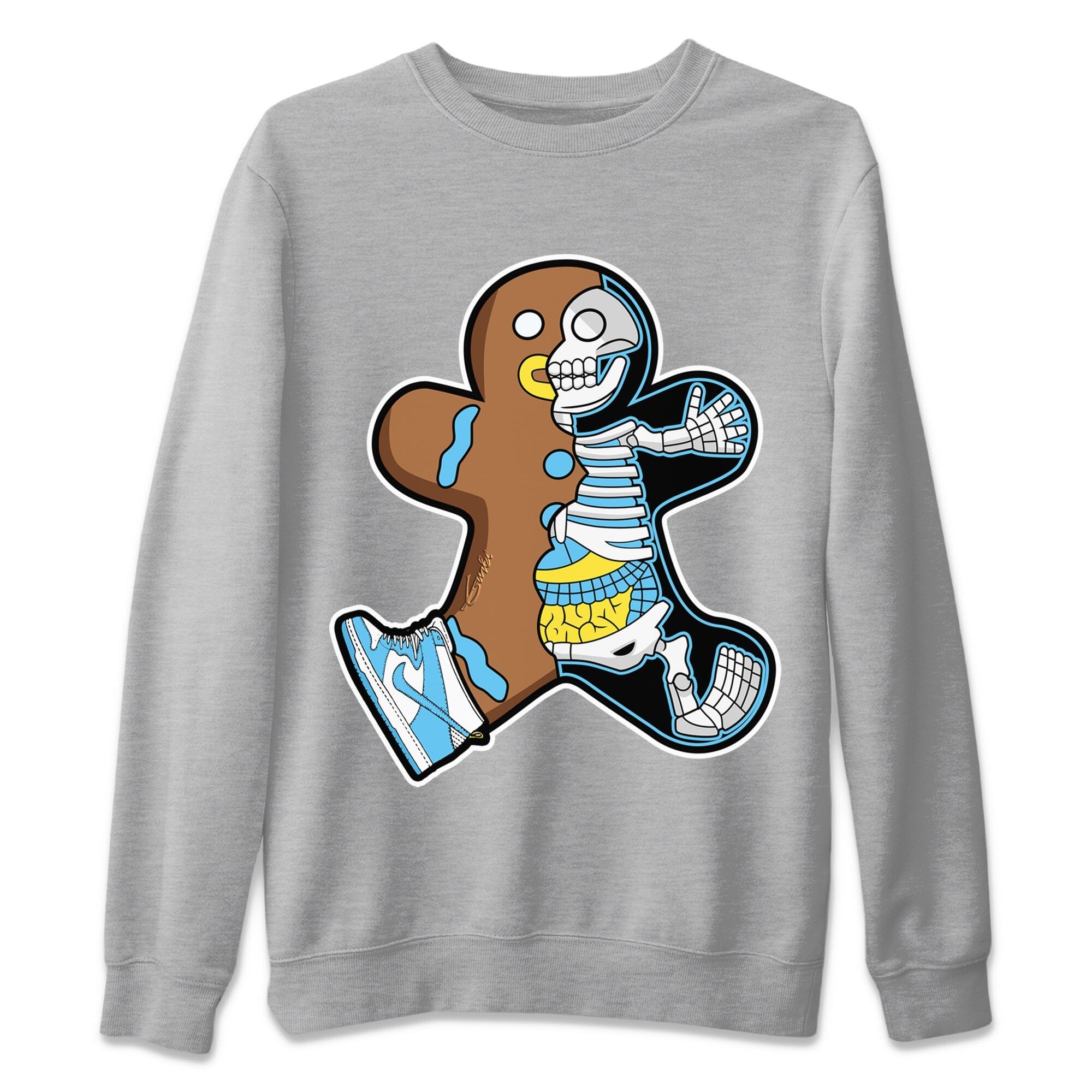 Xray Gingerbread Man Unisex Sweater – Dunk Blue Chill, Sneakers Matching Sweater