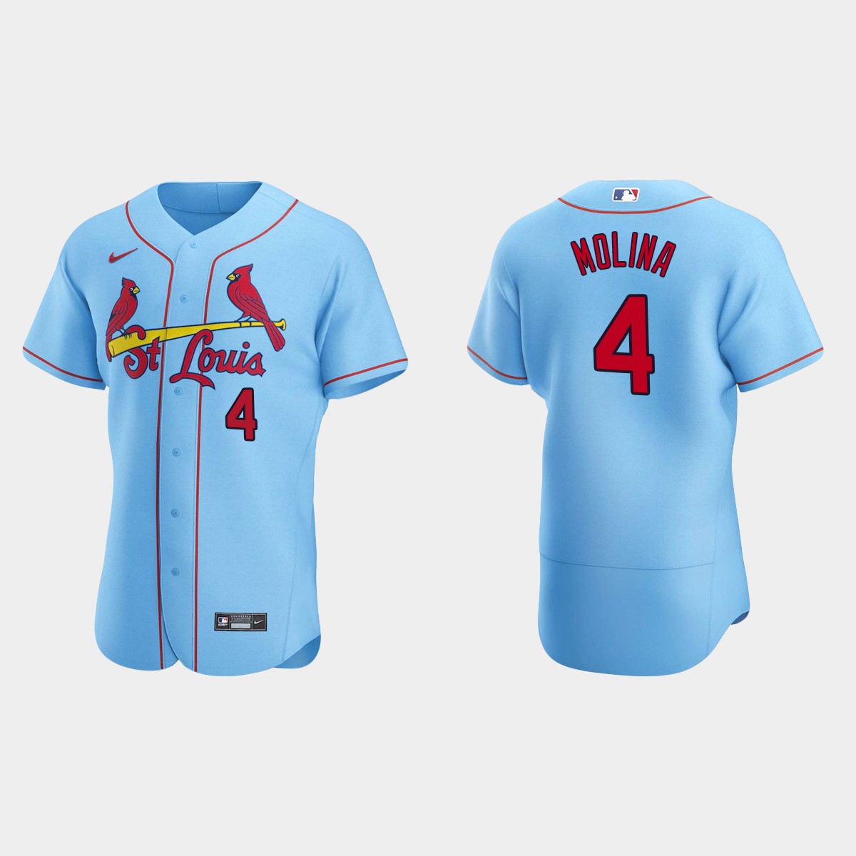 Yadier Molina #4 St. Louis Cardinals Light Blue 2020 Alternate Jersey