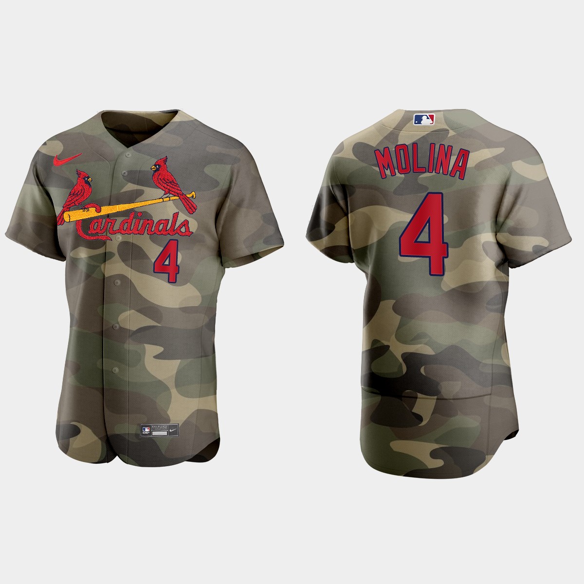Yadier Molina St. Louis Cardinals 2021 National Armed Forces Day Jersey - Camo