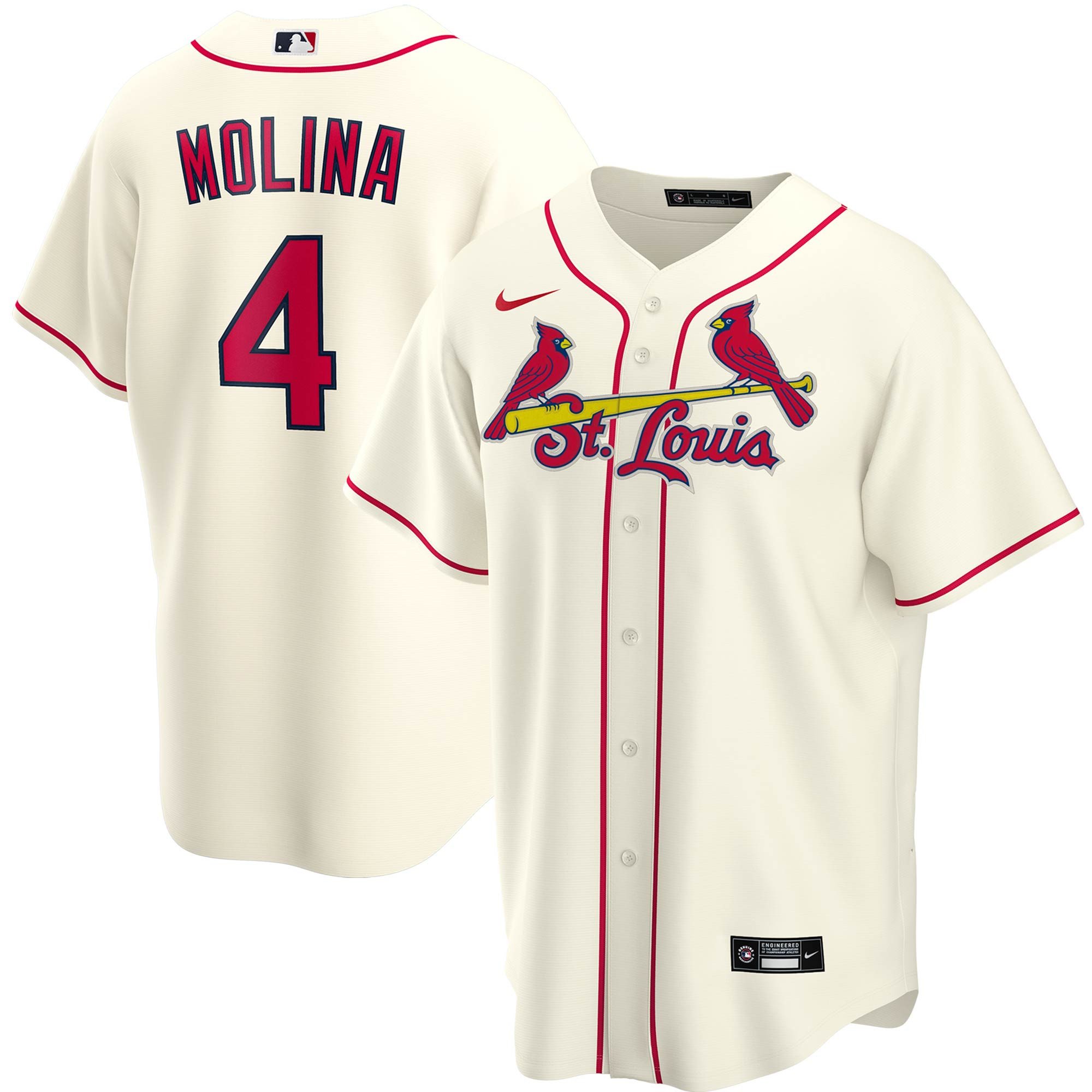 Yadier Molina St. Louis Cardinals Nike Alternate  Player Name Stitched Jersey – Cream