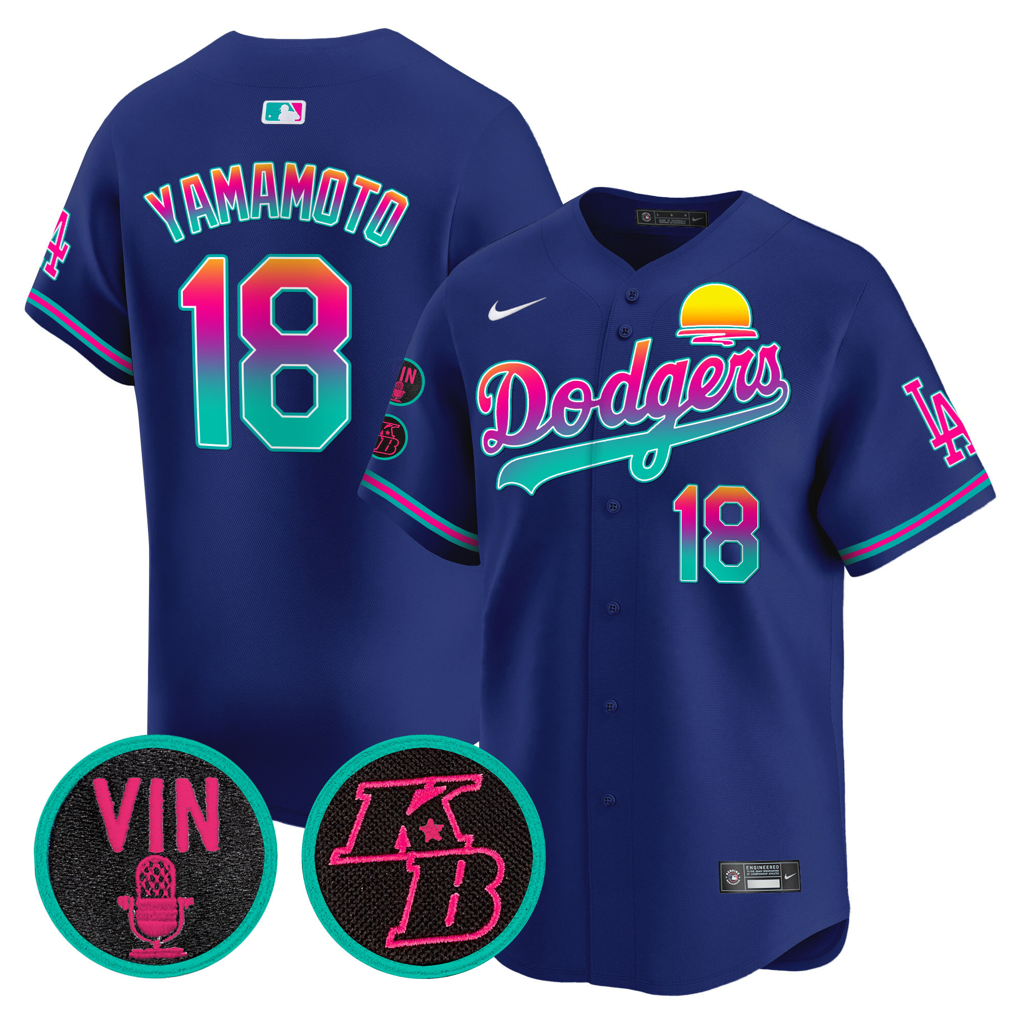 Yamamoto Men's Los Angeles Dodgers 2024 Los Angeles City Style Vapor Premier Limited V2 Royal Jersey - All Stitched