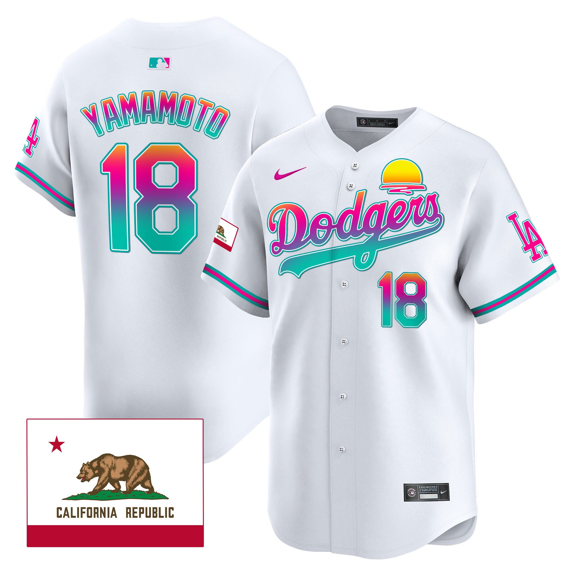 Yamamoto Men's Los Angeles Dodgers 2024 Los Angeles City Style Vapor Premier Limited White Jersey - All Stitched