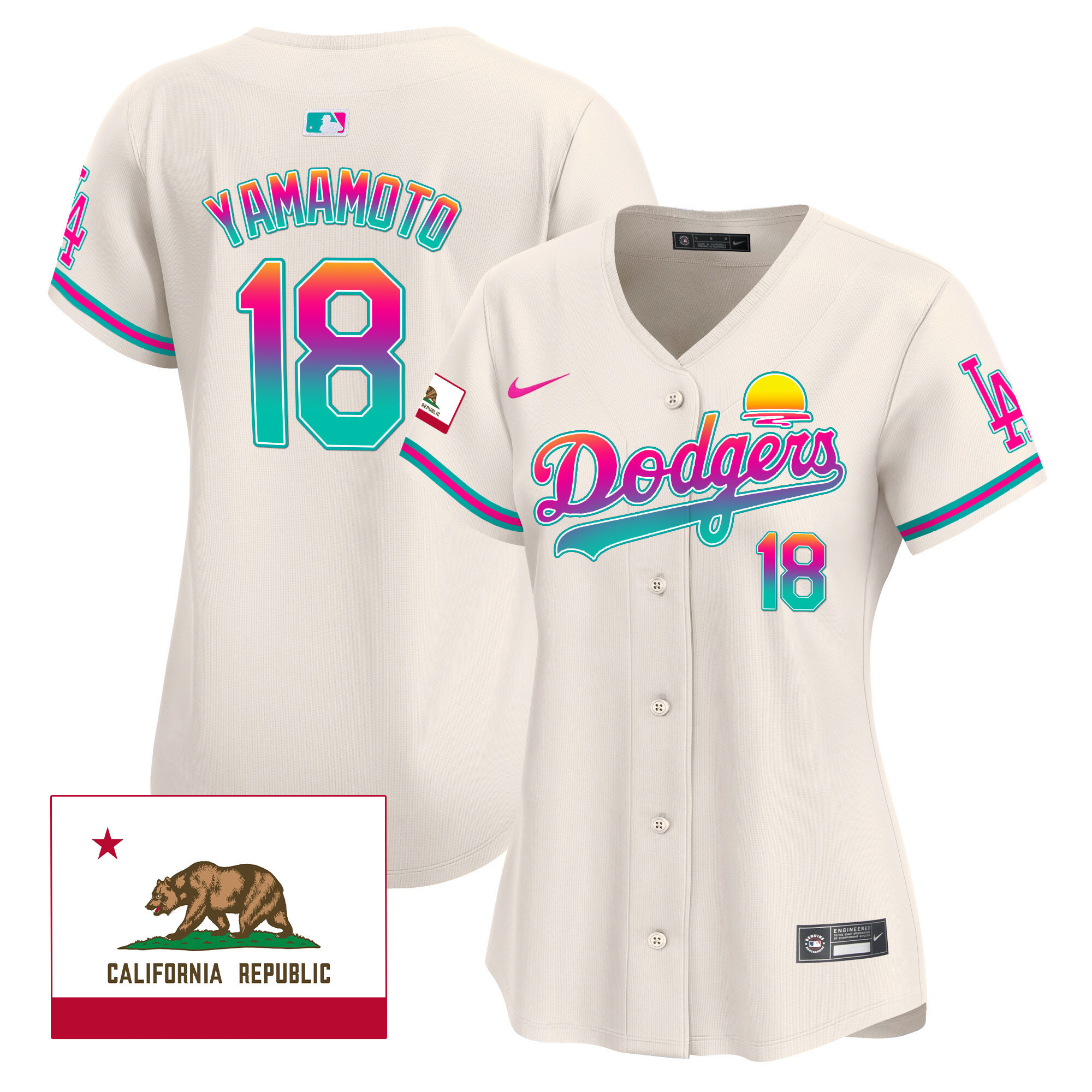 Yamamoto Women's Los Angeles Dodgers 2024 Los Angeles City Style Vapor Premier Limited Cream Jersey - All Stitched