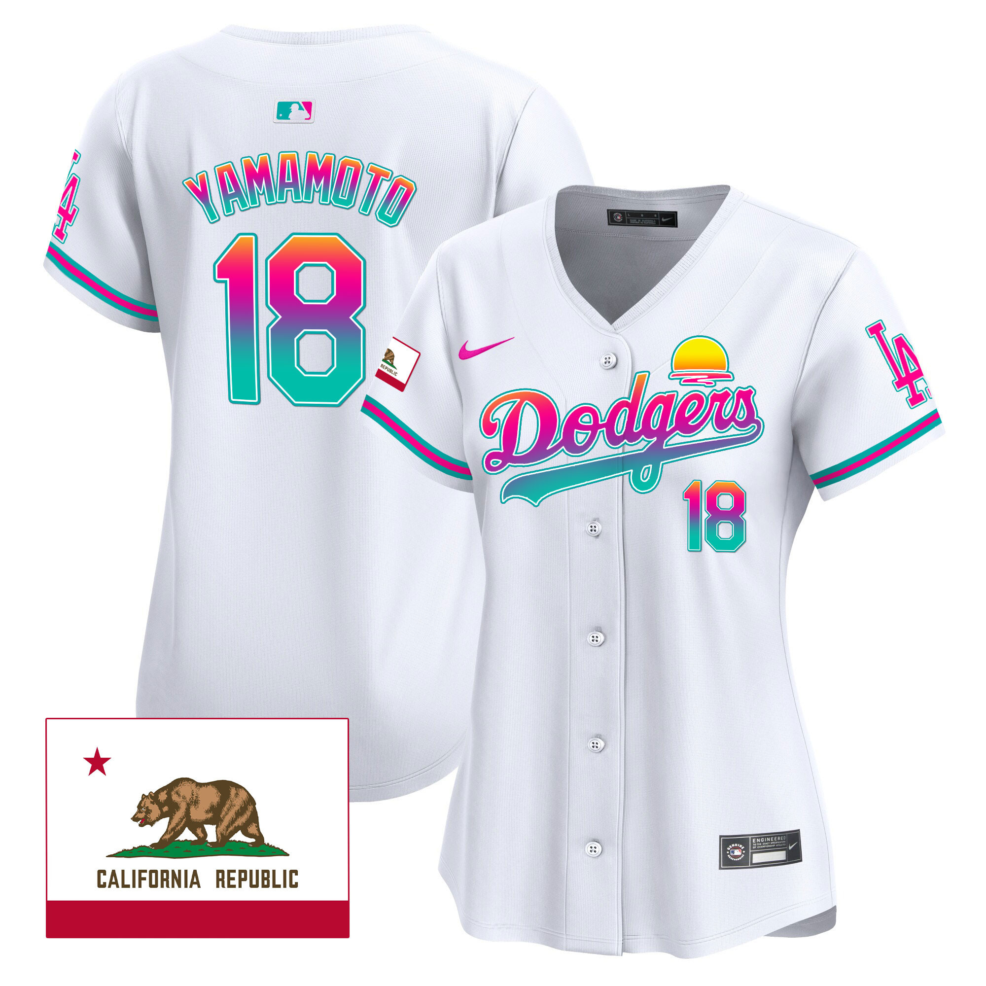Yamamoto Women's Los Angeles Dodgers 2024 Los Angeles City Style Vapor Premier Limited White Jersey - All Stitched