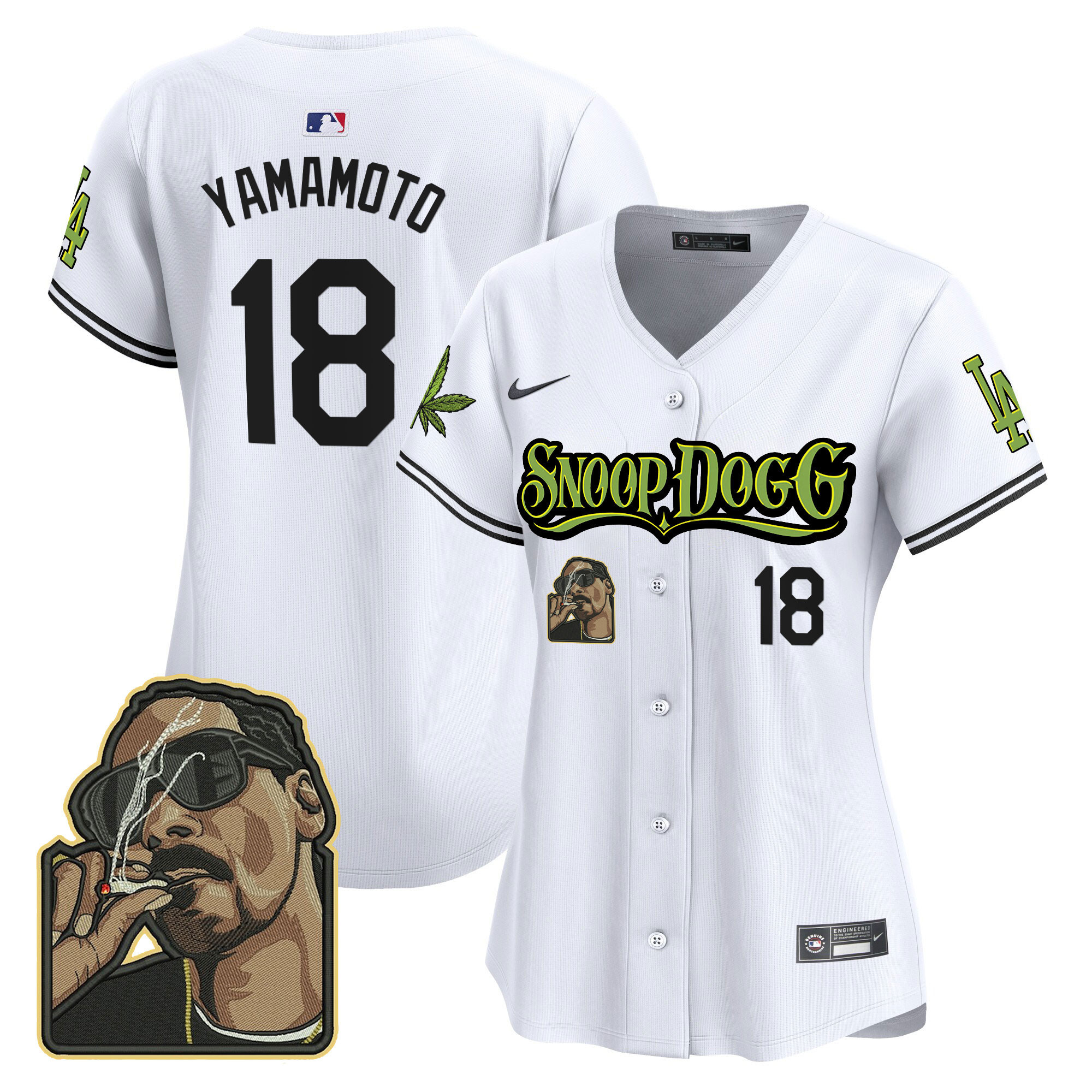Yamamoto Women's Los Angeles Dodgers Snoop Dogg Vapor Premier Limited White Jersey - All Stitched