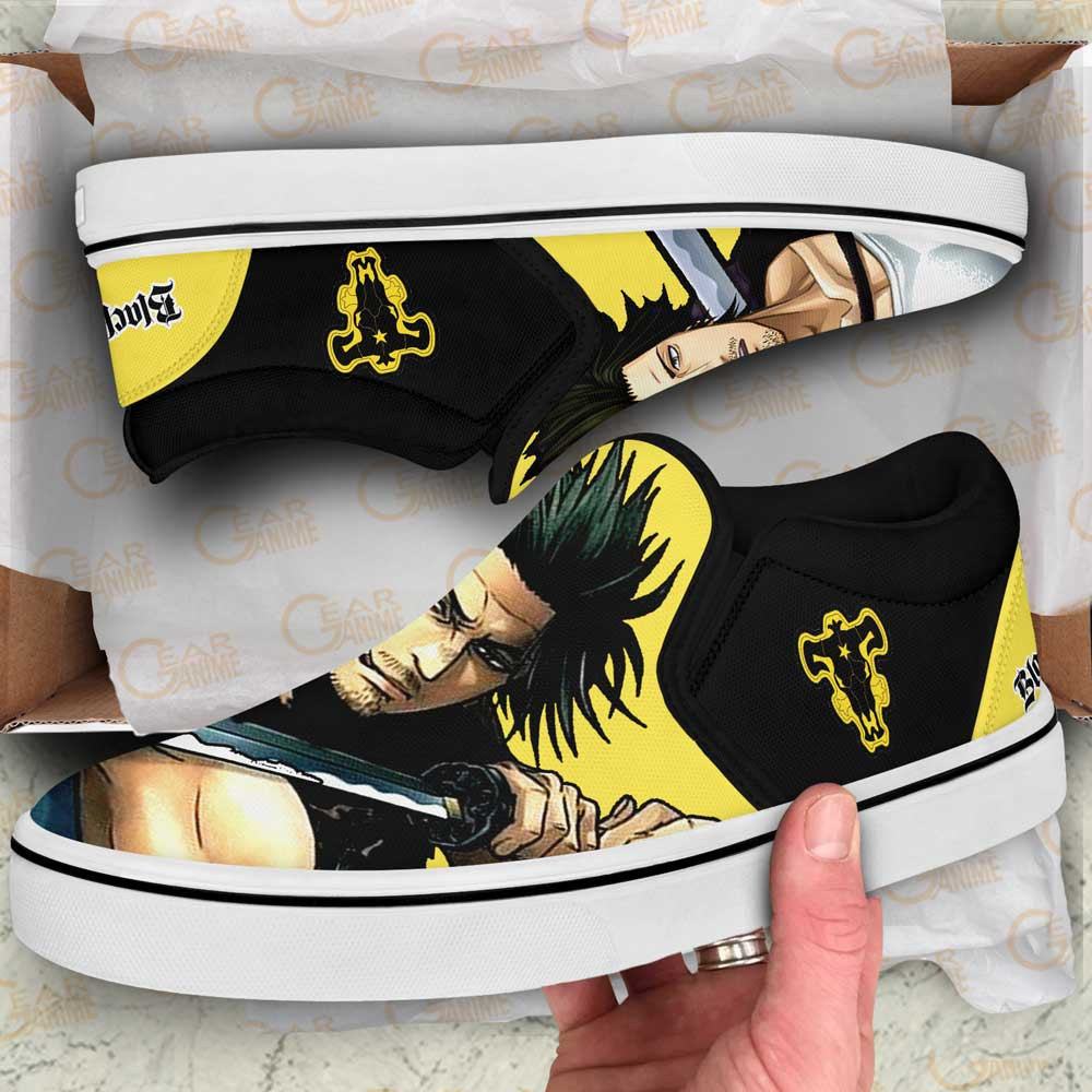 Yami Sukehiro Slip-On Shoes Canvas Custom Anime Black Clover Shoes