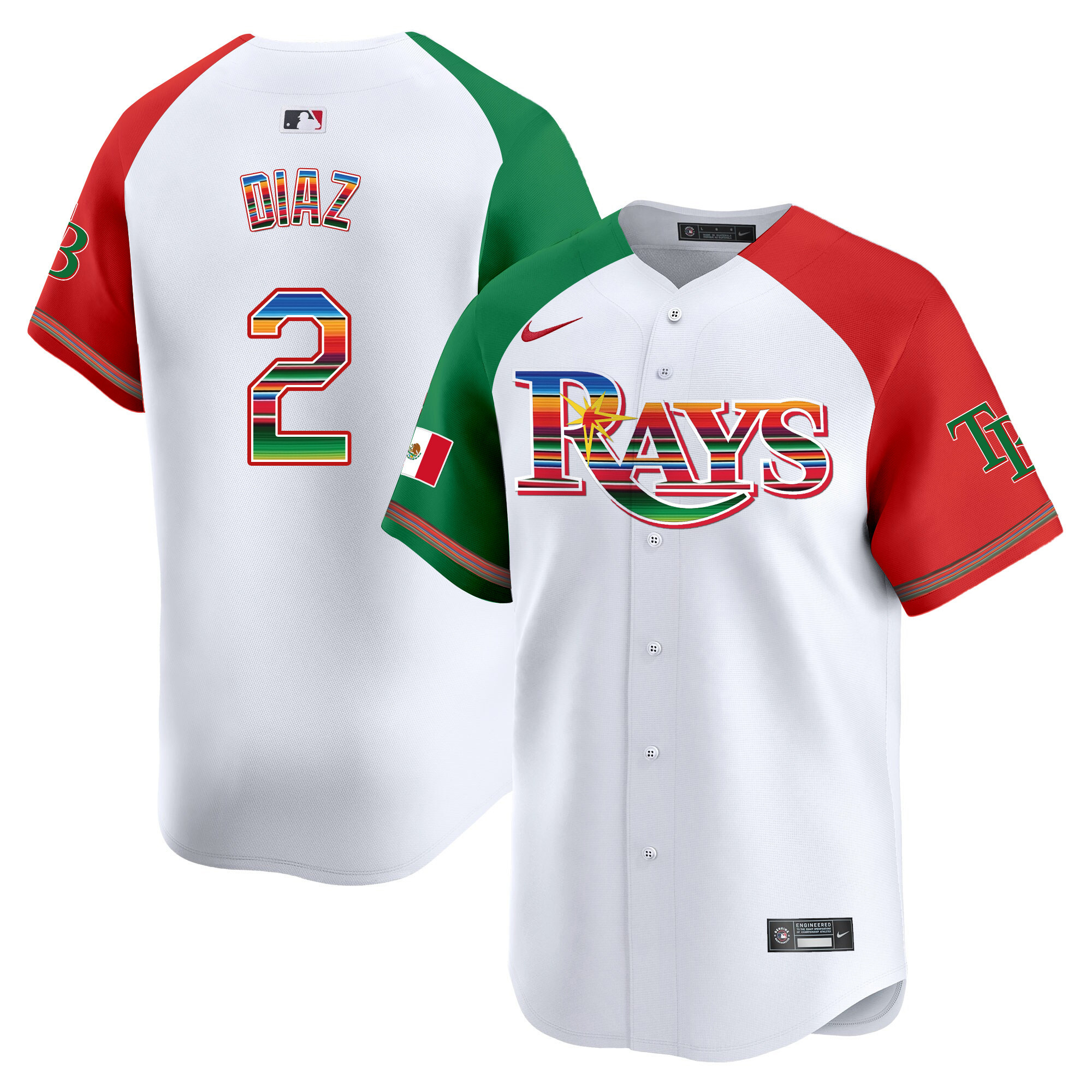Yandy Diaz Men's Tampa Bay Rays Mexico Vapor Premier Limited Alternate Jersey - All Stitched