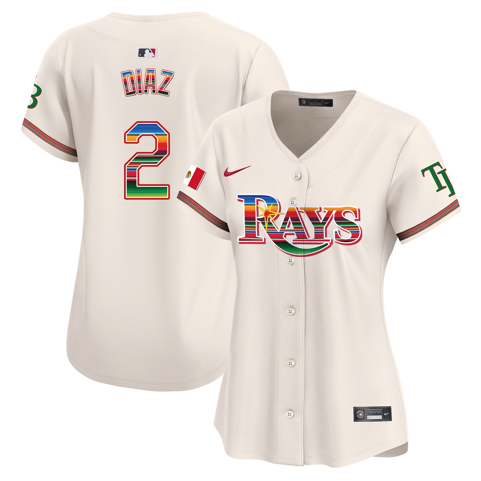 Yandy Diaz Women's Tampa Bay Rays Mexico Vapor Premier Limited Cream Jersey - All Stitched