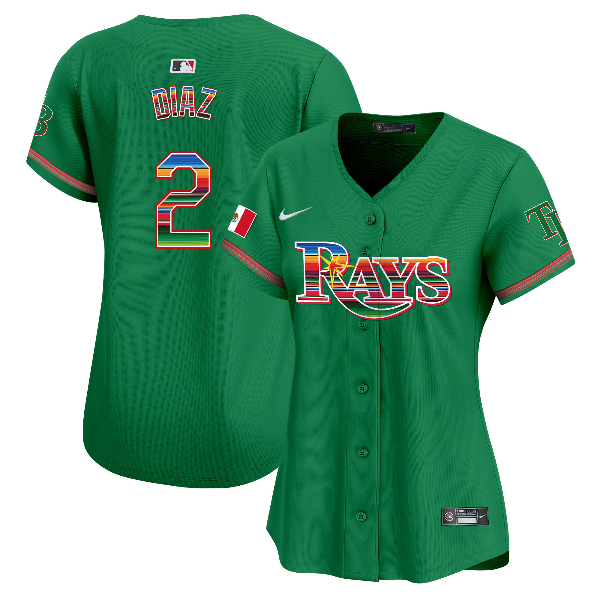 Yandy Diaz Women's Tampa Bay Rays Mexico Vapor Premier Limited Green Jersey - All Stitched