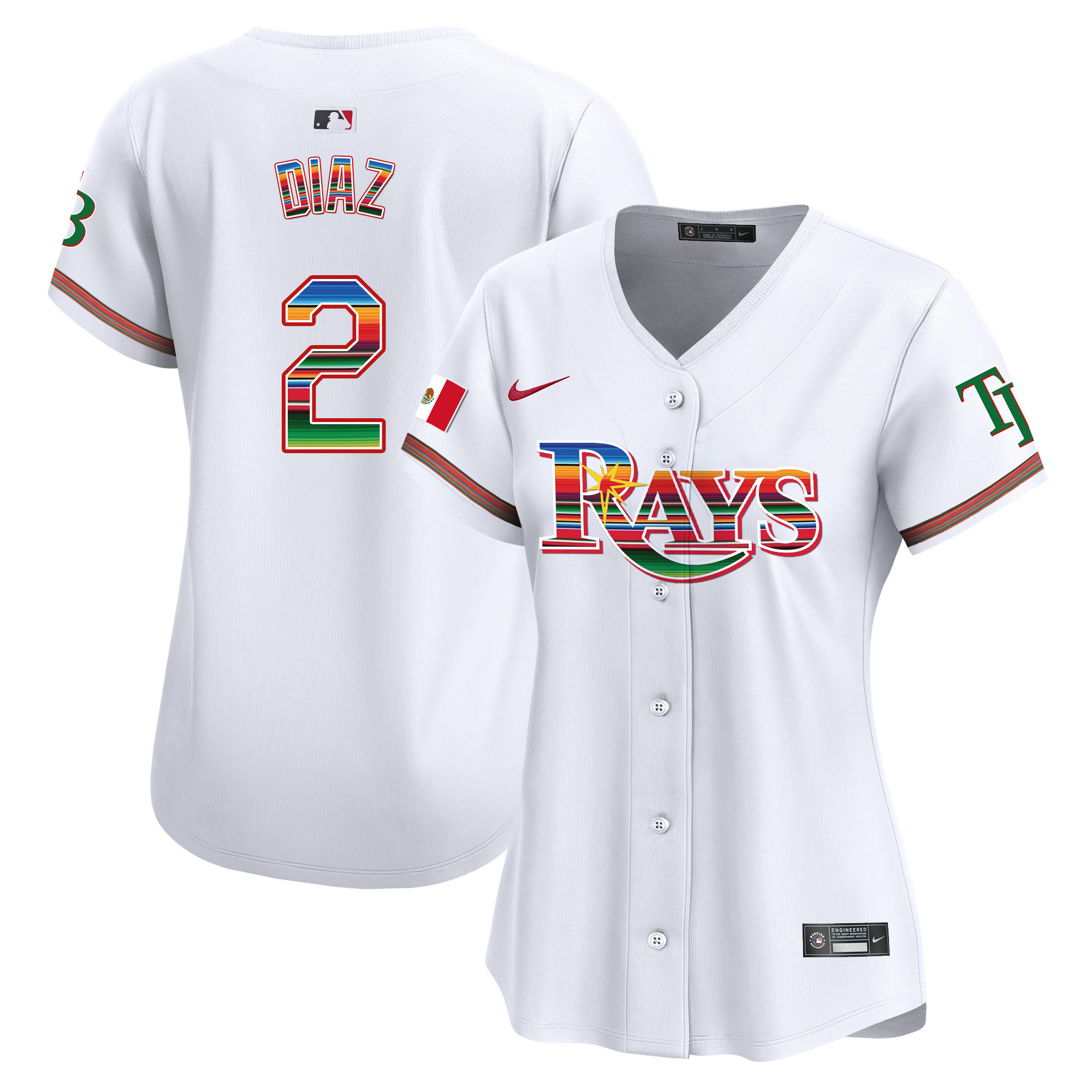 Yandy Diaz Women's Tampa Bay Rays Mexico Vapor Premier Limited White Jersey - All Stitched
