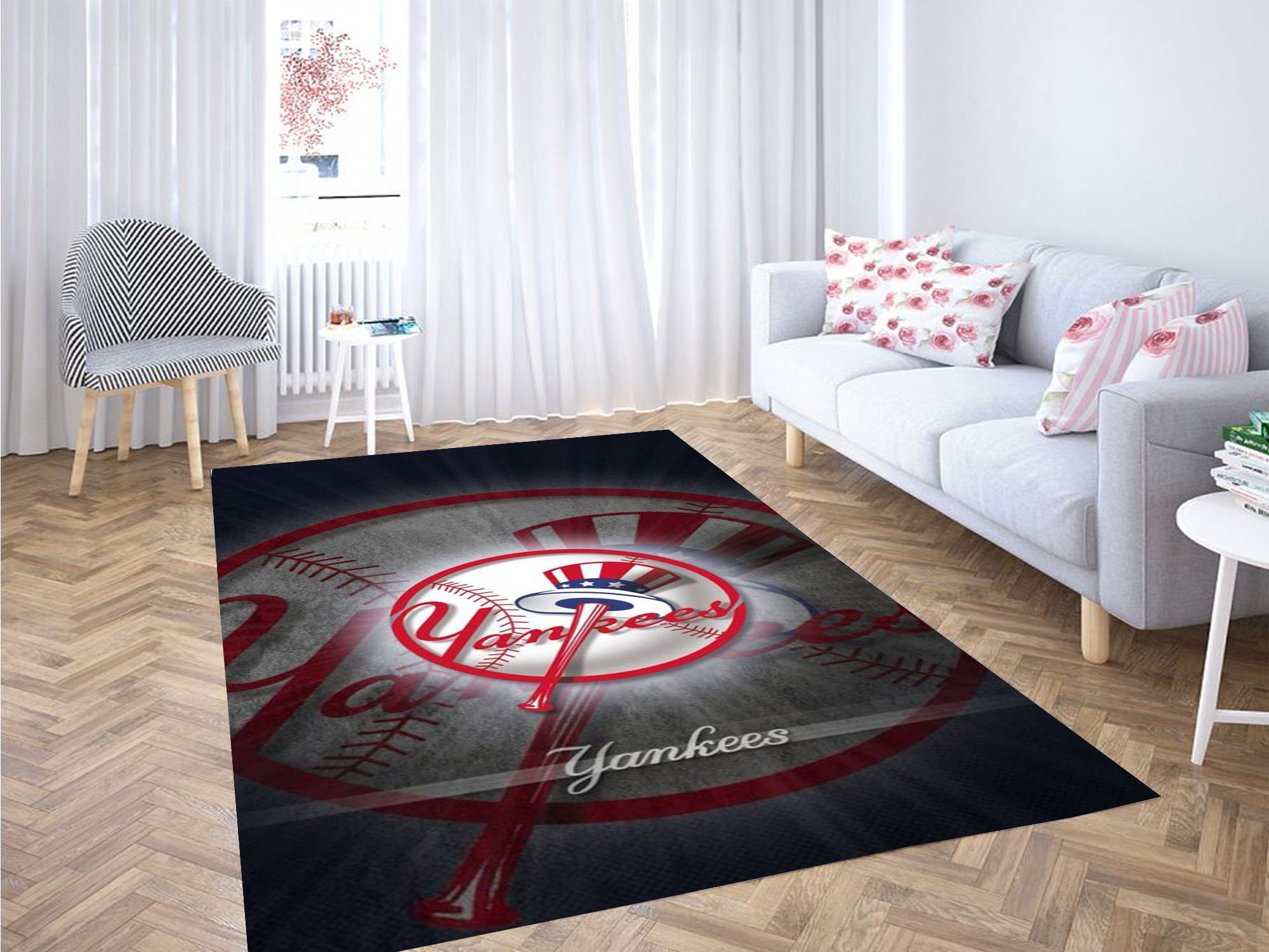Yankees Baseball Wallpaper Carpet Rectangle Rug