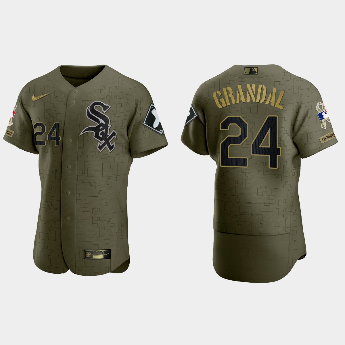 Yasmani Grandal Chicago White Sox 2021 Salute to Service Digital Camo Jersey - Green