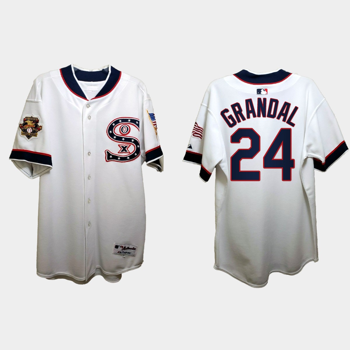 Yasmani Grandal Chicago White Sox Independence Day 1917 Throwback Jersey - White