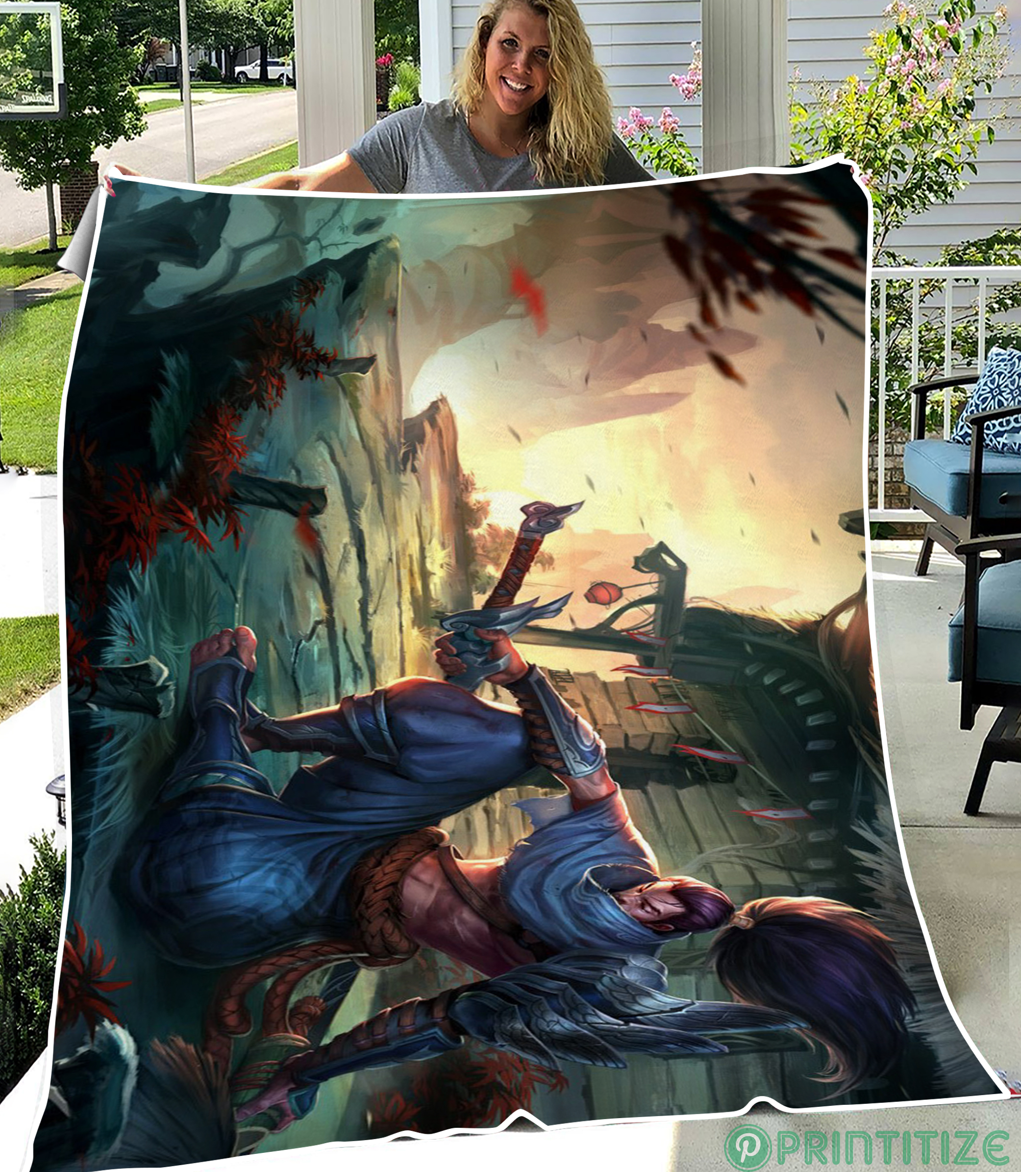 Yasuo League Of Legends Fleece Blanket