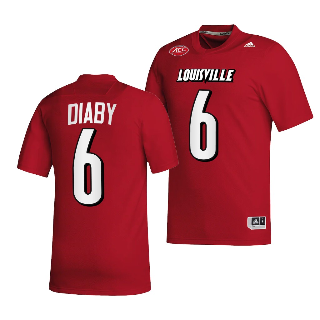 YaYa Diaby Louisville Cardinals #6 Red Jersey 2022-23 College Men's NIL Uniform