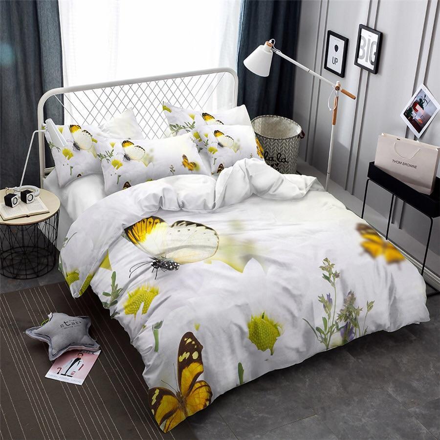 Yellow Butterflies 3D Customized Duvet Cover Bedding Set
