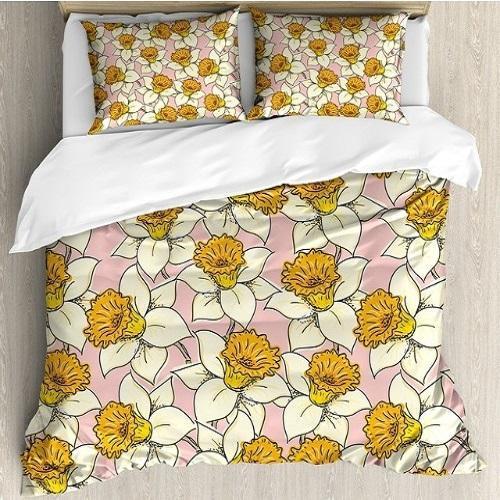 Yellow Flower Playful Spring Duvet Cover Bedding Set