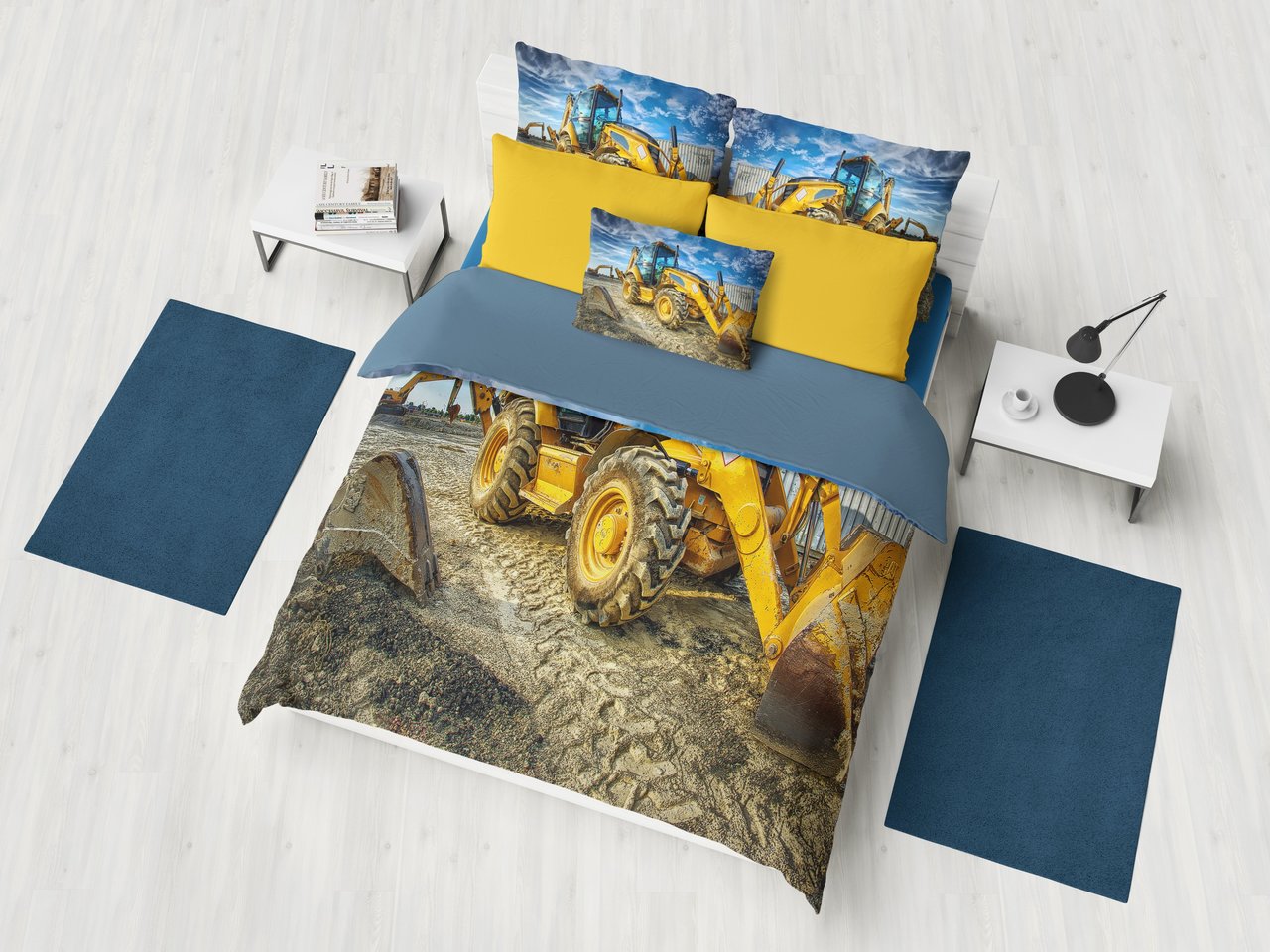 Yellow Heavy Equipment Operator 3D Customized Duvet Cover Bedding Set