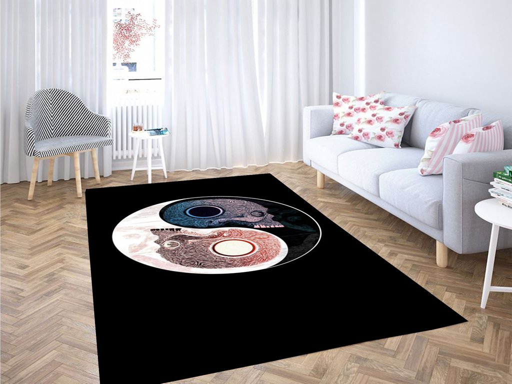 Yin And Yang Wallpaper Living Room Modern Carpet Rectangle Rug